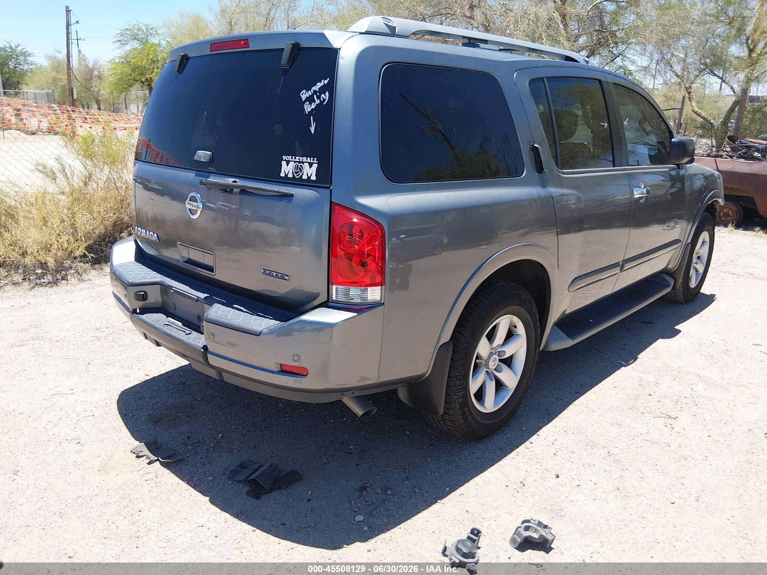 2014 Nissan Armada Sv Gray vin: 5N1BA0ND5EN611830