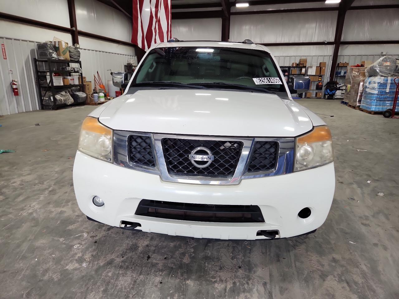 2015 Nissan Armada Sl White vin: 5N1BA0ND5FN617600 Damage: Left Head Lamp, Faded, Repair Required