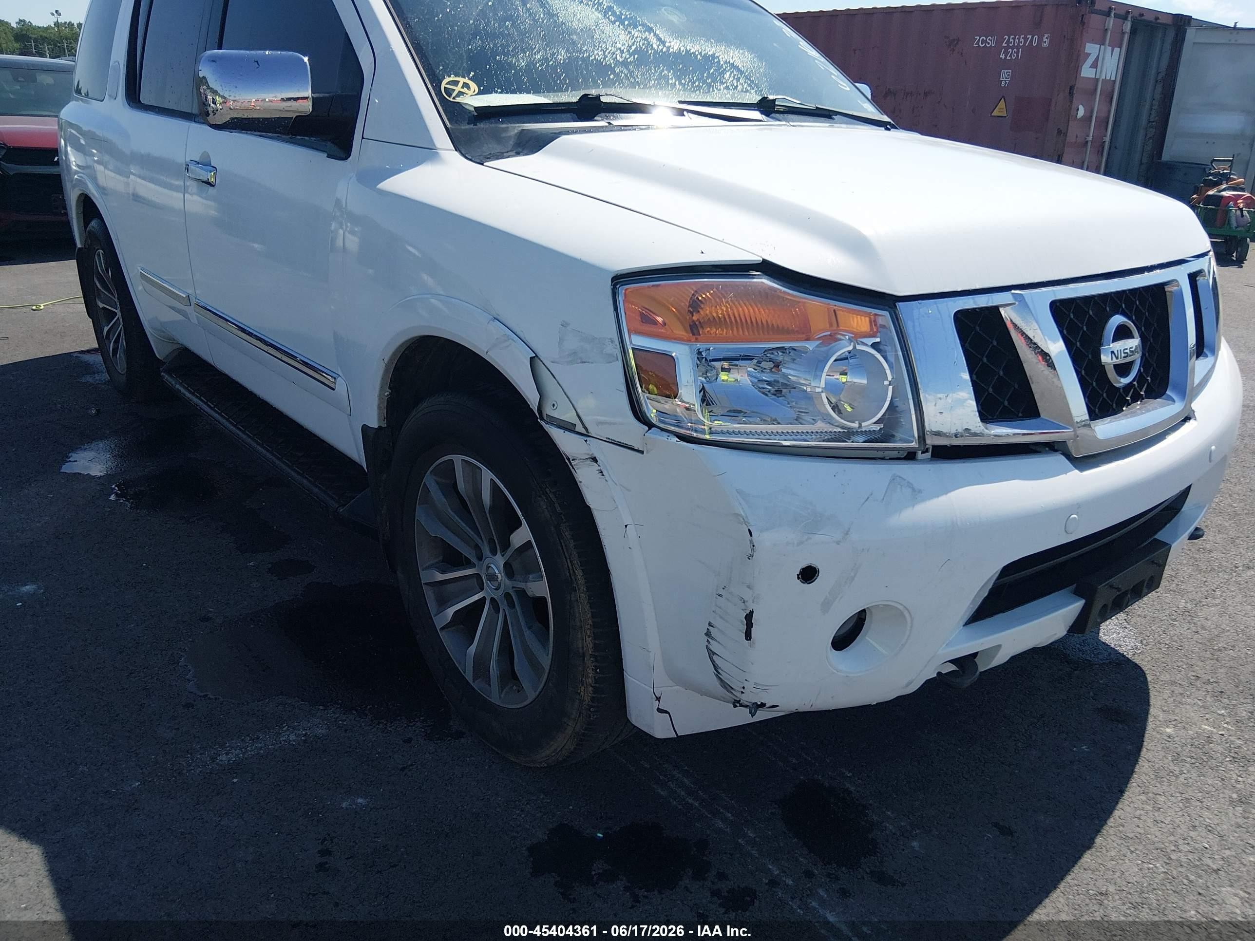 2015 Nissan Armada Sl White vin: 5N1BA0ND5FN621632
