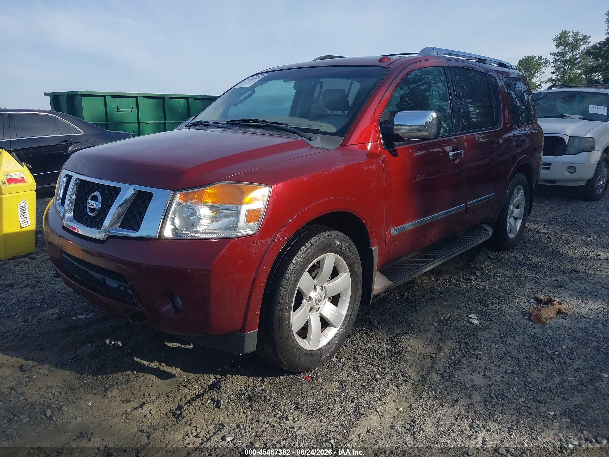 2010 Nissan Armada Titanium Бордовый vin: 5N1BA0ND6AN600409