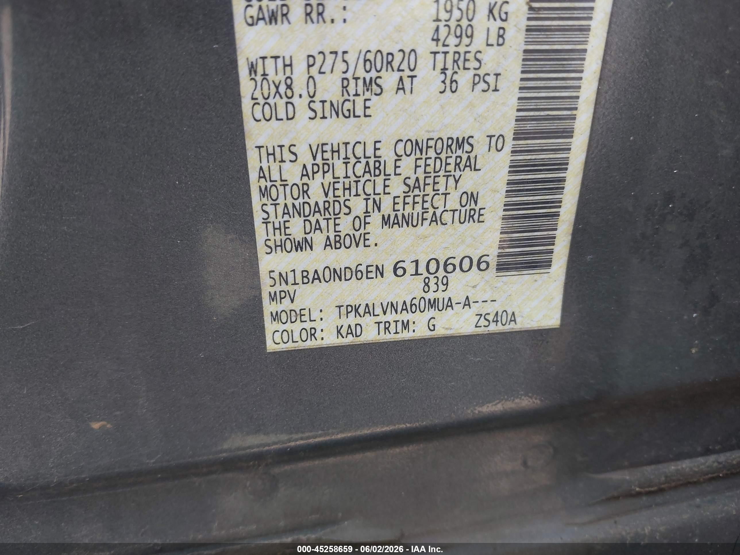2014 Nissan Armada Sl Gray vin: 5N1BA0ND6EN610606