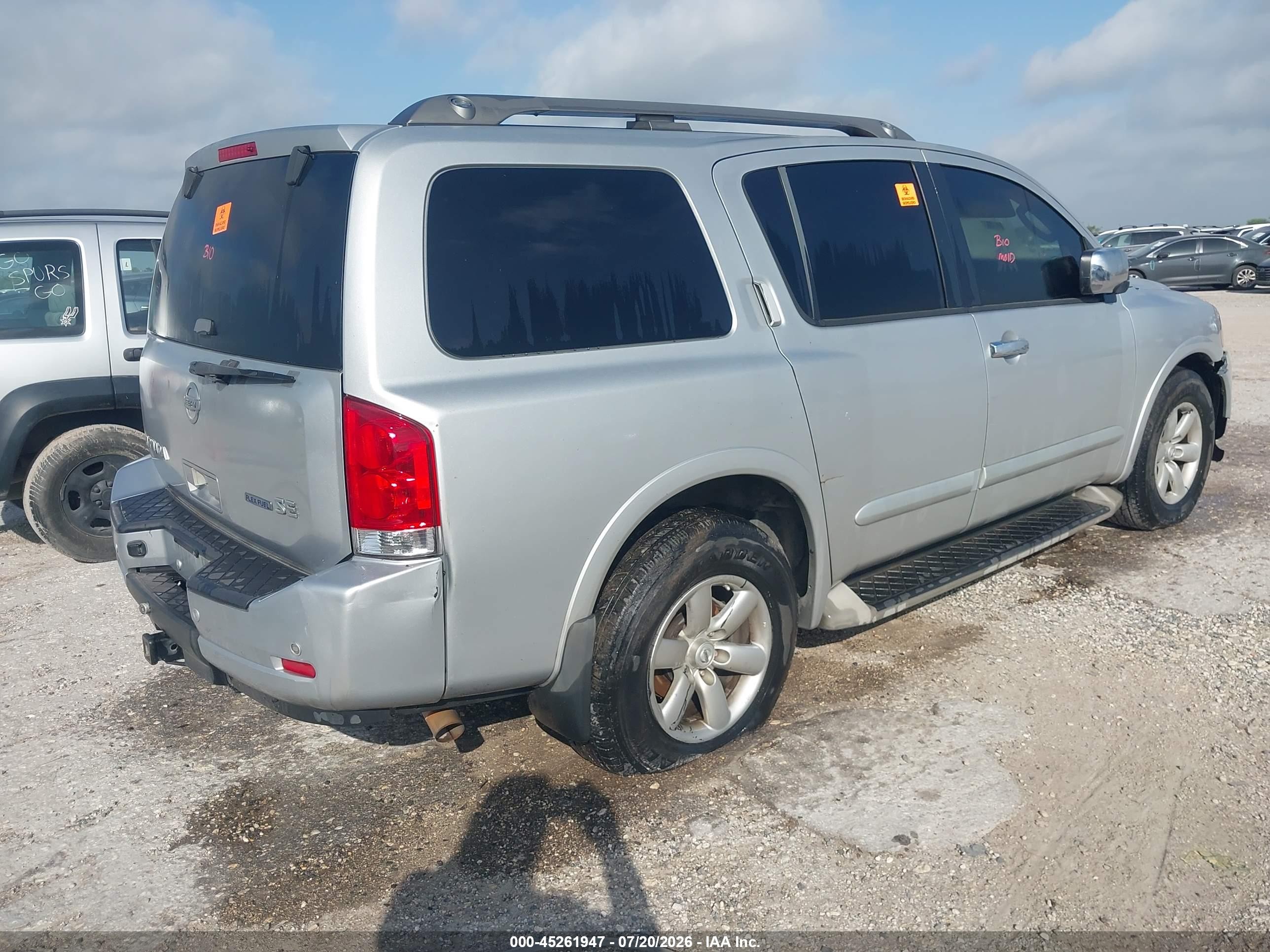 2010 Nissan Armada Se Silver vin: 5N1BA0ND7AN606512
