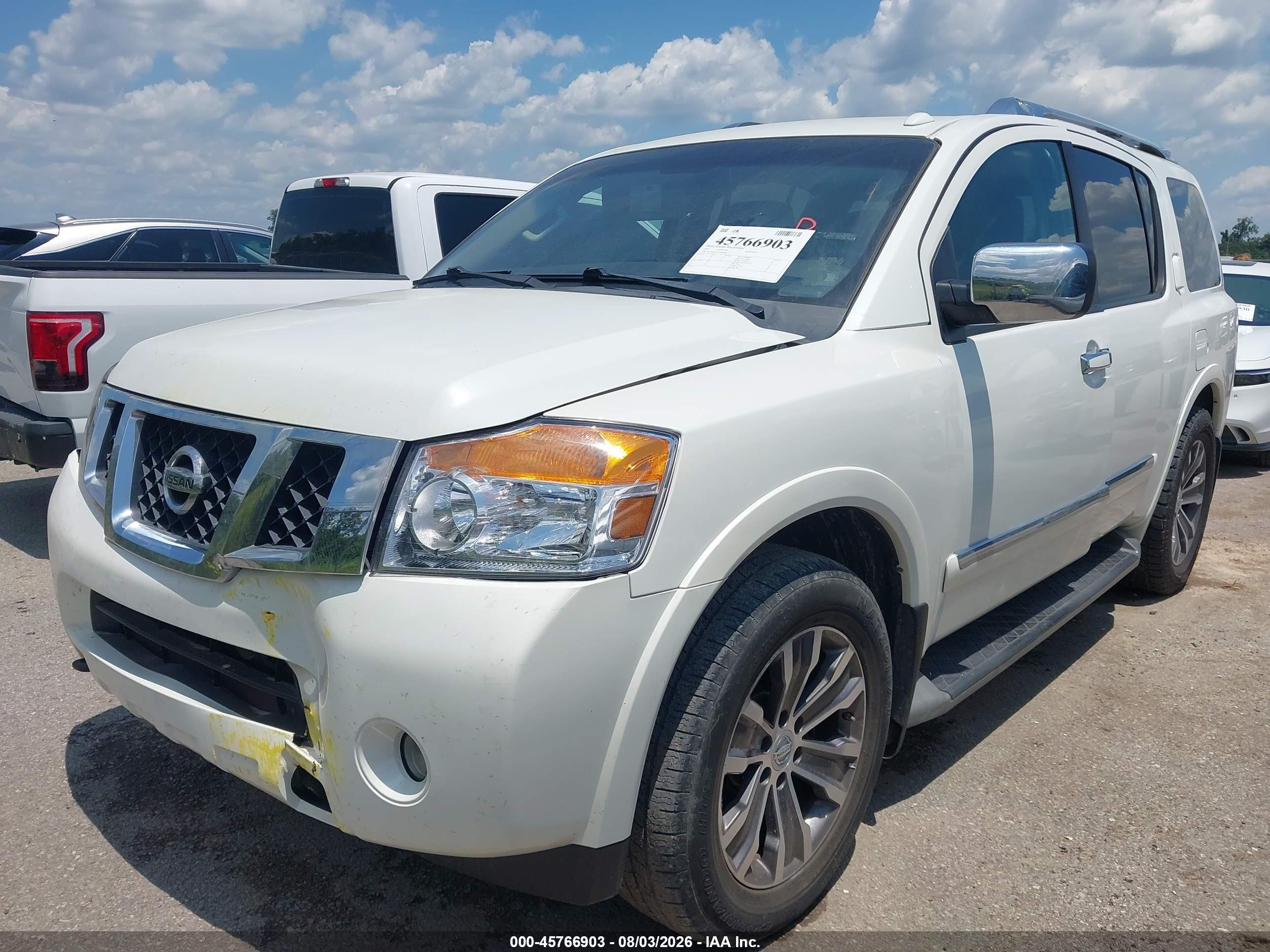 2015 Nissan Armada Sl White vin: 5N1BA0ND7FN619090