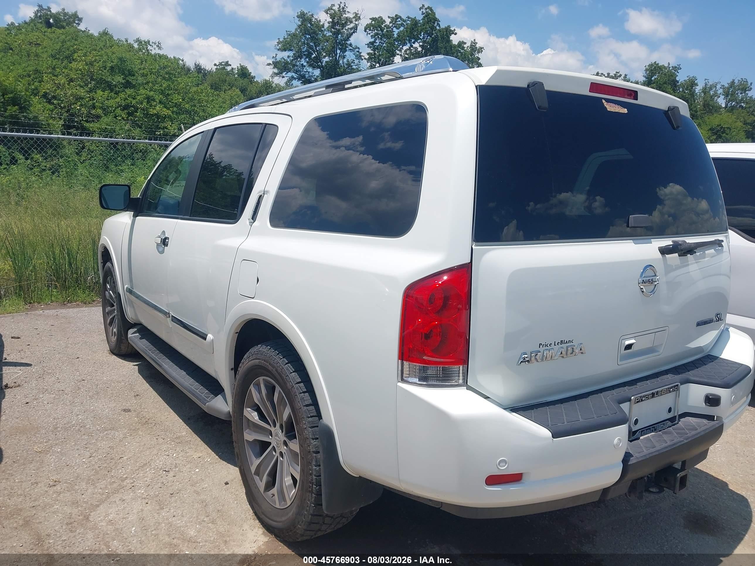2015 Nissan Armada Sl White vin: 5N1BA0ND7FN619090