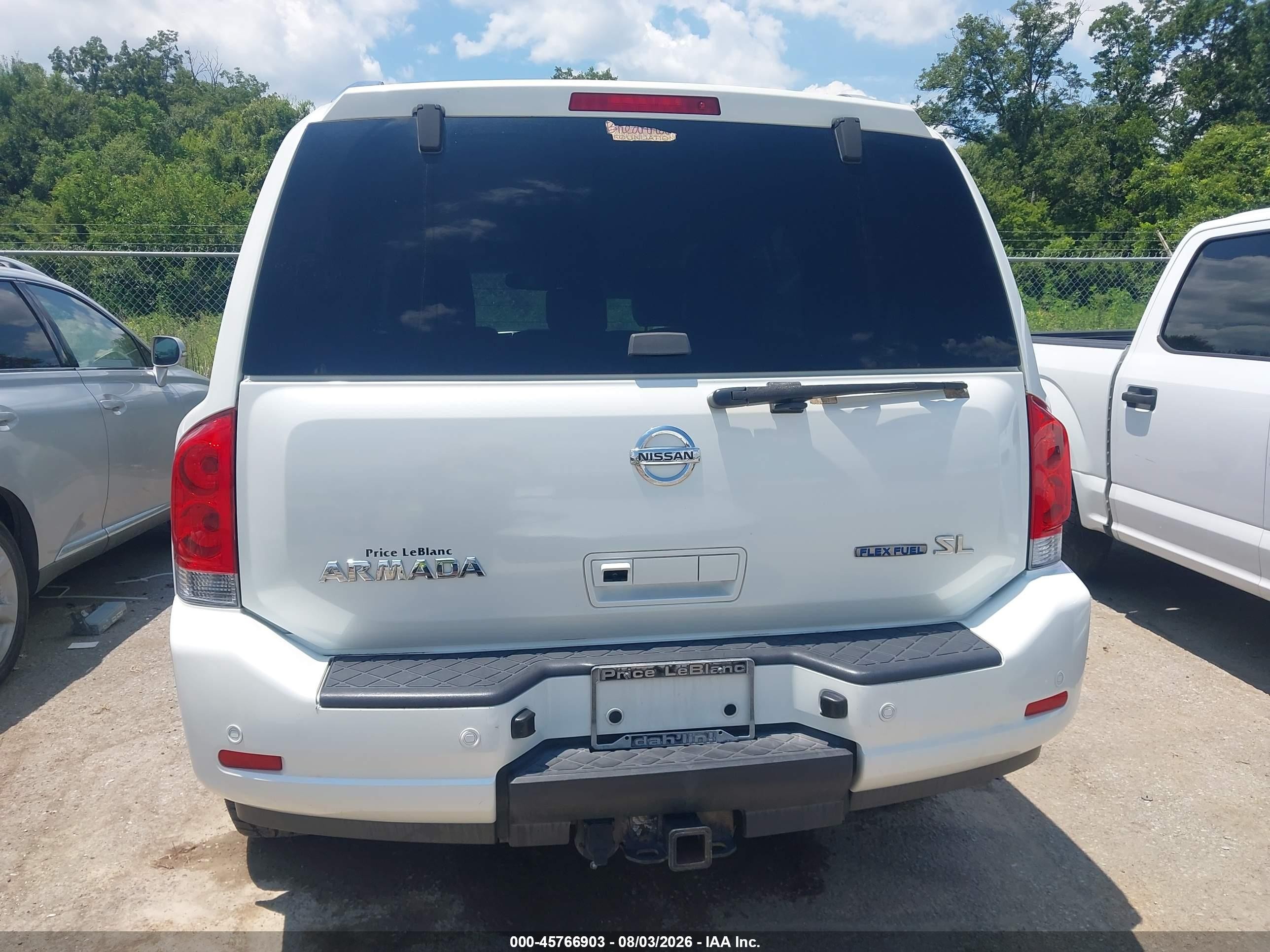2015 Nissan Armada Sl White vin: 5N1BA0ND7FN619090