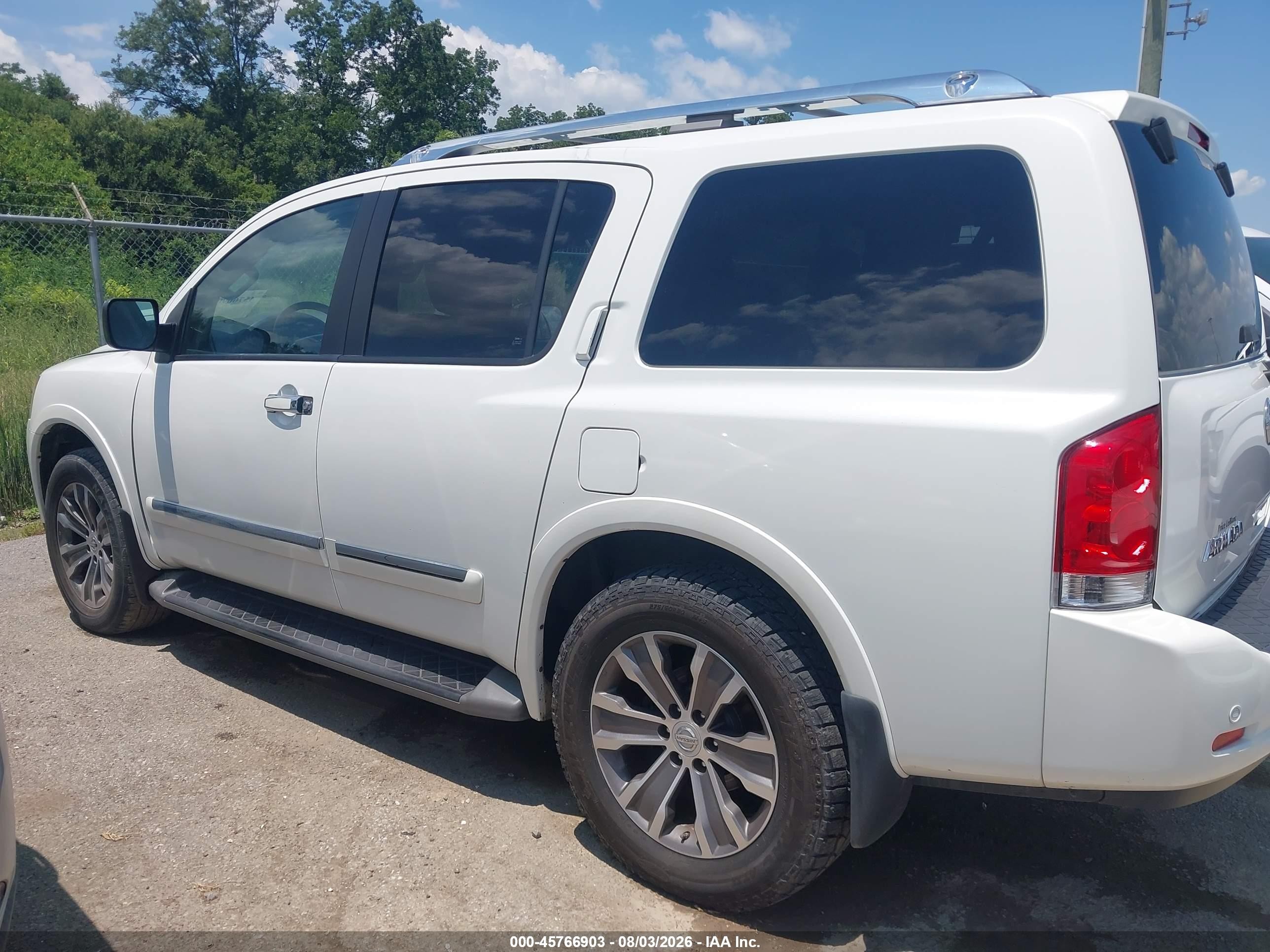 2015 Nissan Armada Sl White vin: 5N1BA0ND7FN619090