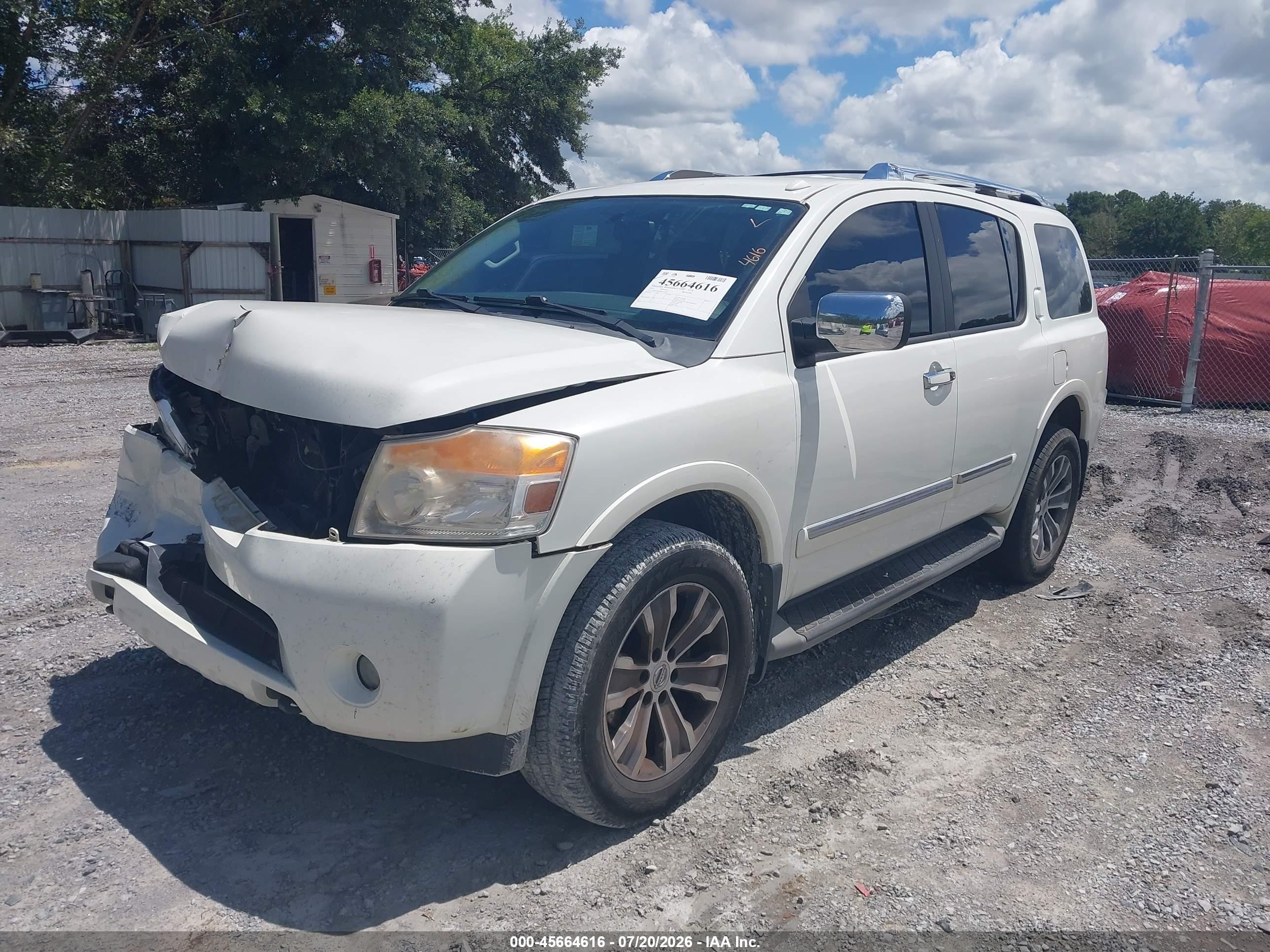 2015 Nissan Armada Sl White vin: 5N1BA0ND8FN619633