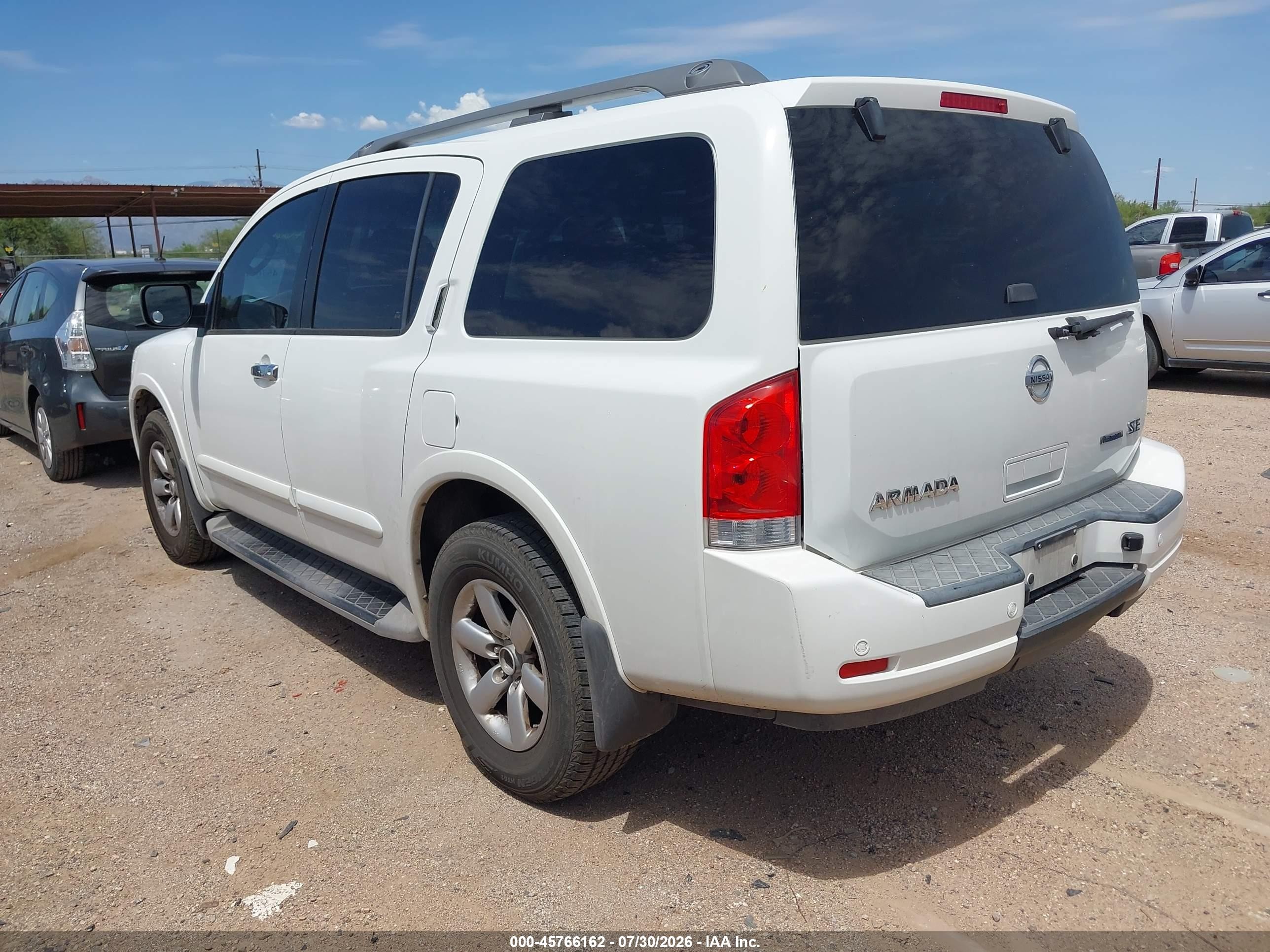 2010 Nissan Armada Se White vin: 5N1BA0ND9AN606589