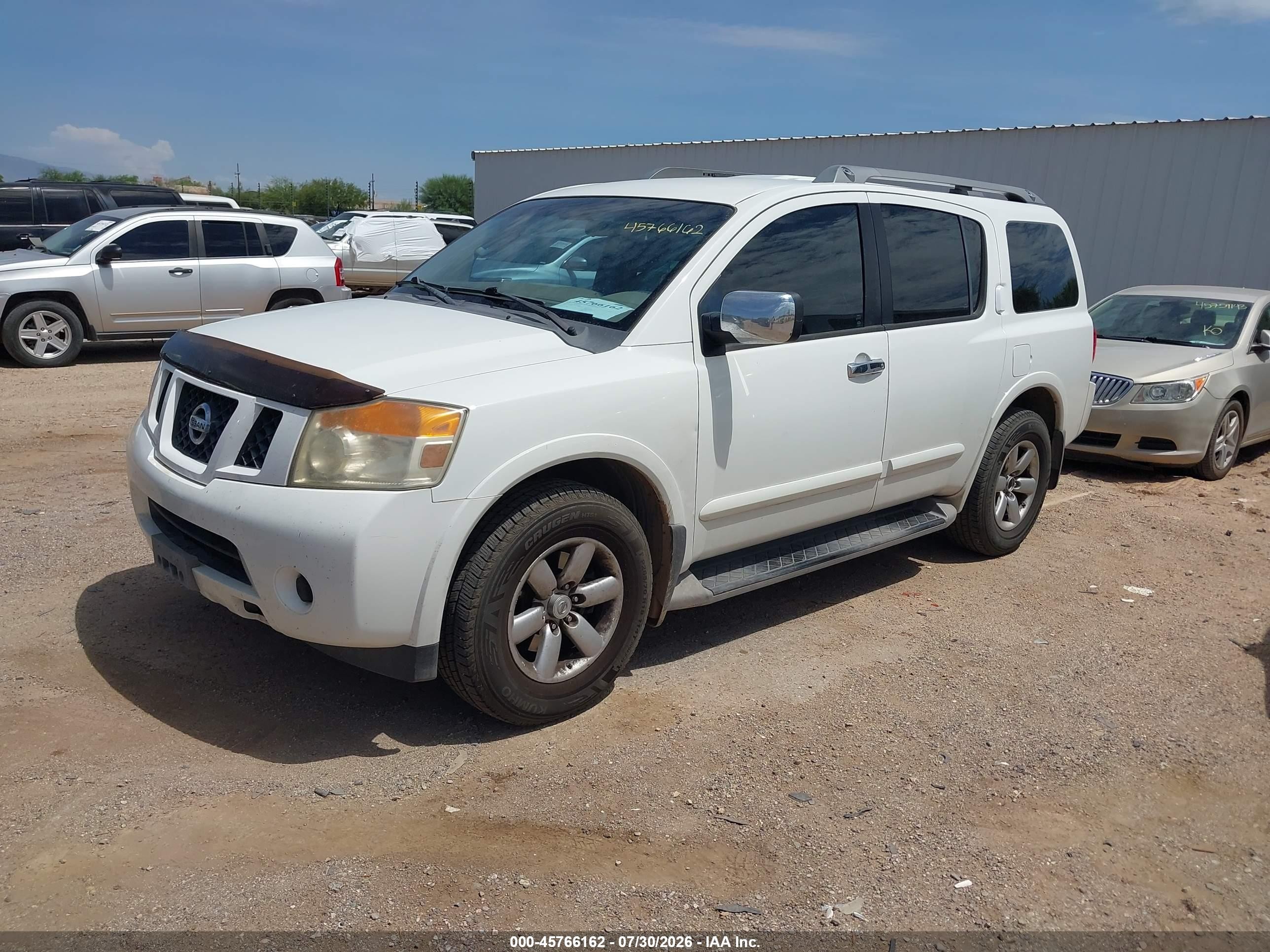 2010 Nissan Armada Se White vin: 5N1BA0ND9AN606589