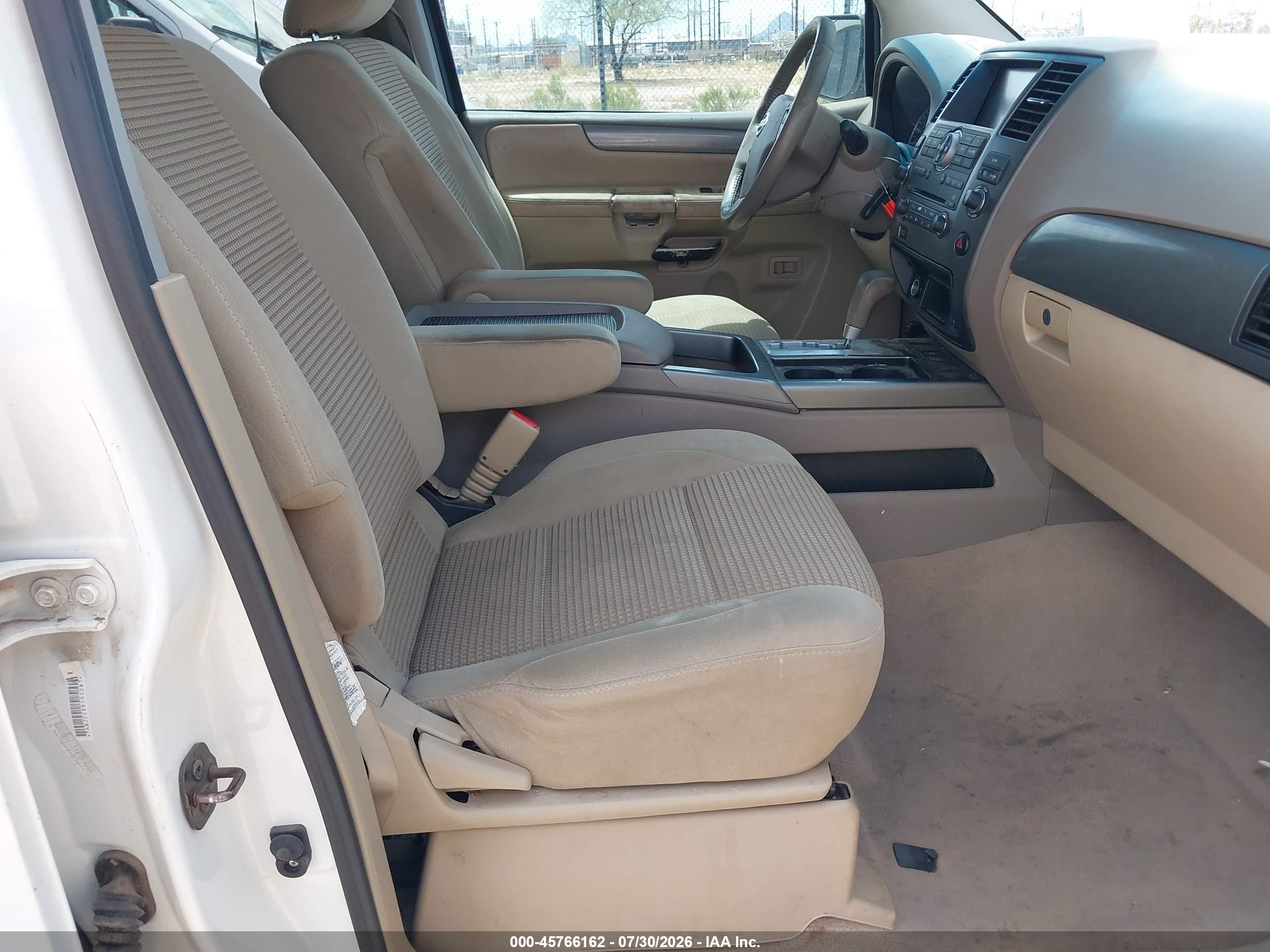 2010 Nissan Armada Se White vin: 5N1BA0ND9AN606589