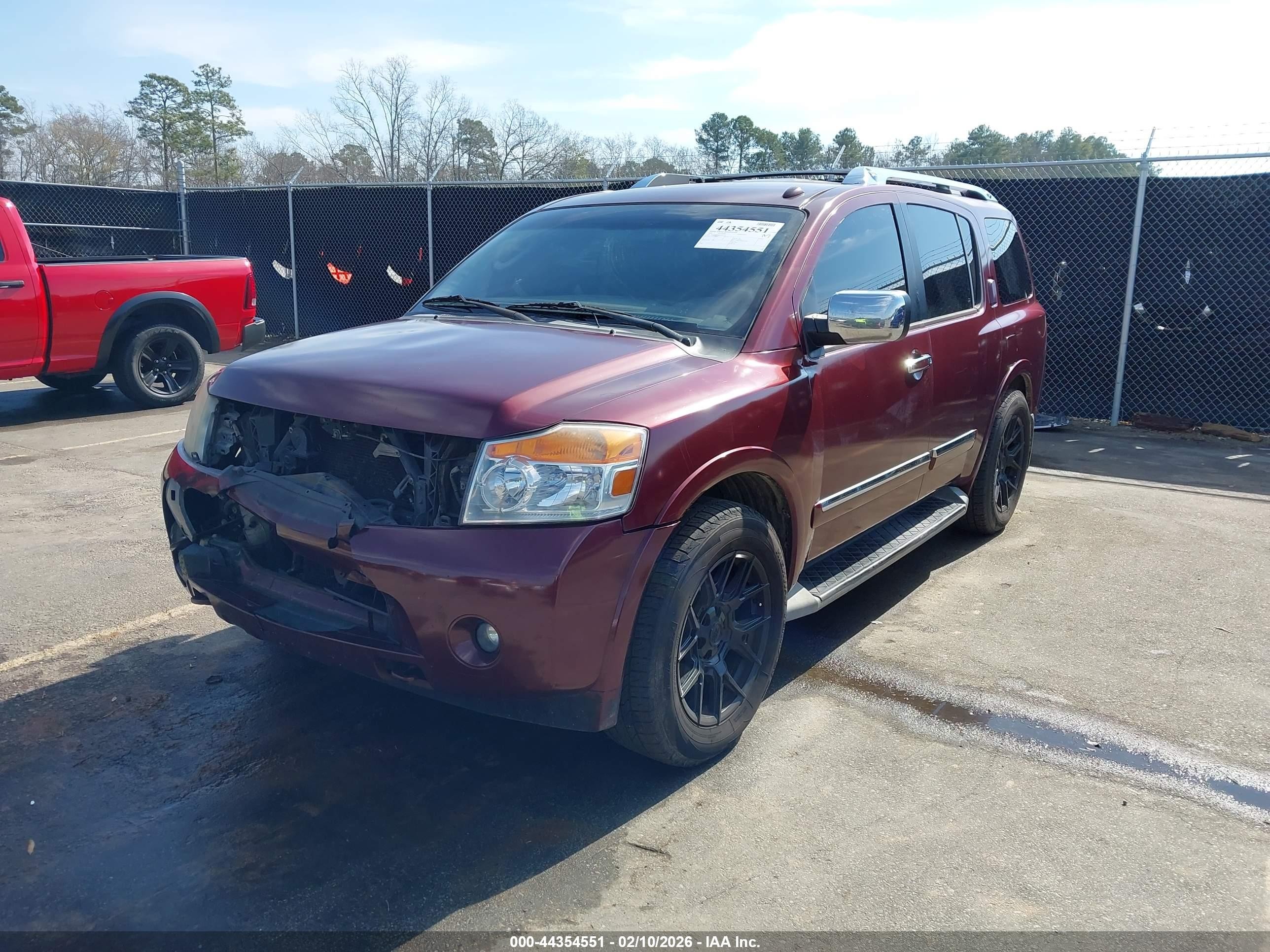 2010 Nissan Armada Titanium Burgundy vin: 5N1BA0NDXAN621716