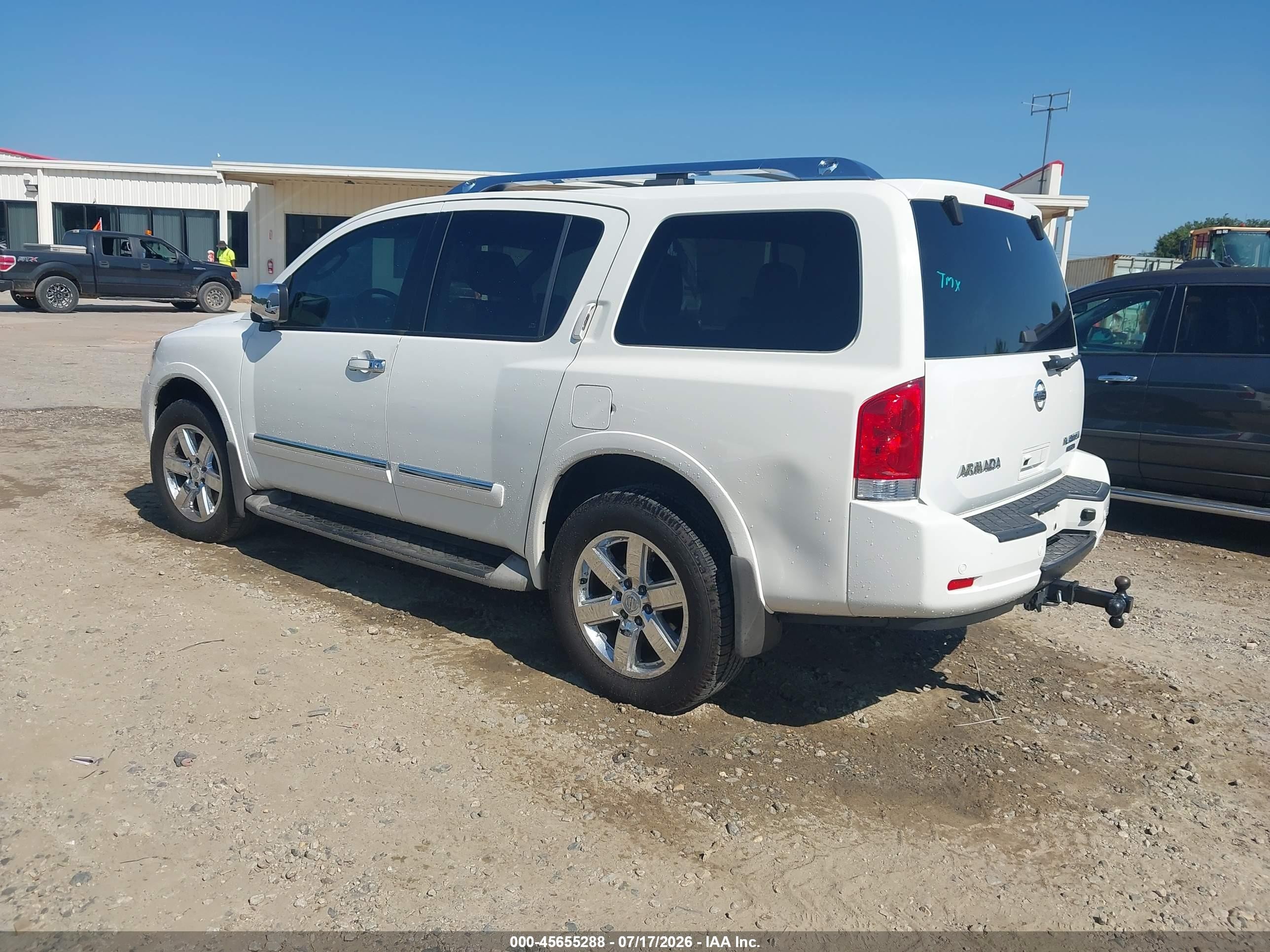 2012 Nissan Armada Platinum White vin: 5N1BA0NE2CN613640