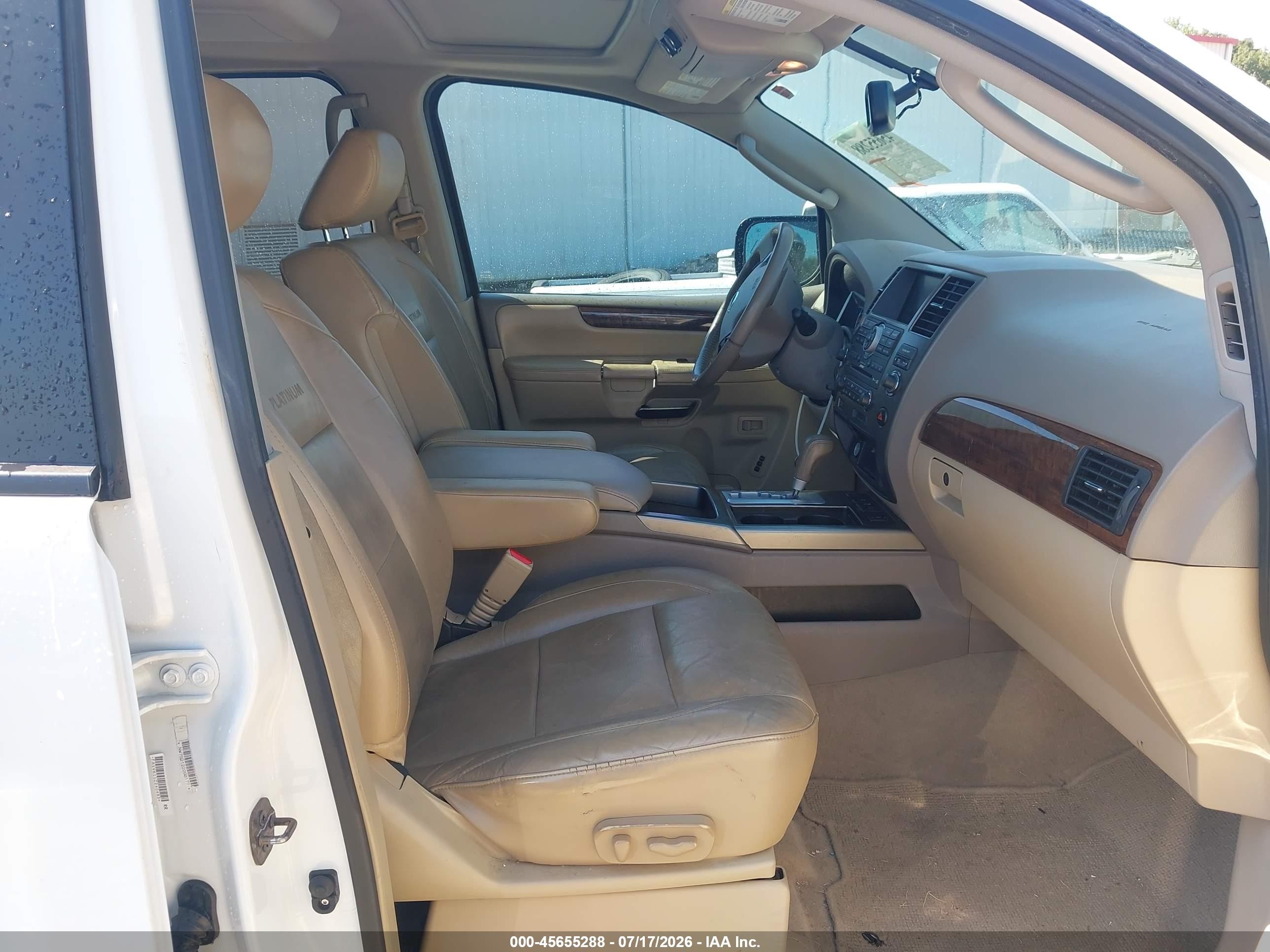 2012 Nissan Armada Platinum White vin: 5N1BA0NE2CN613640