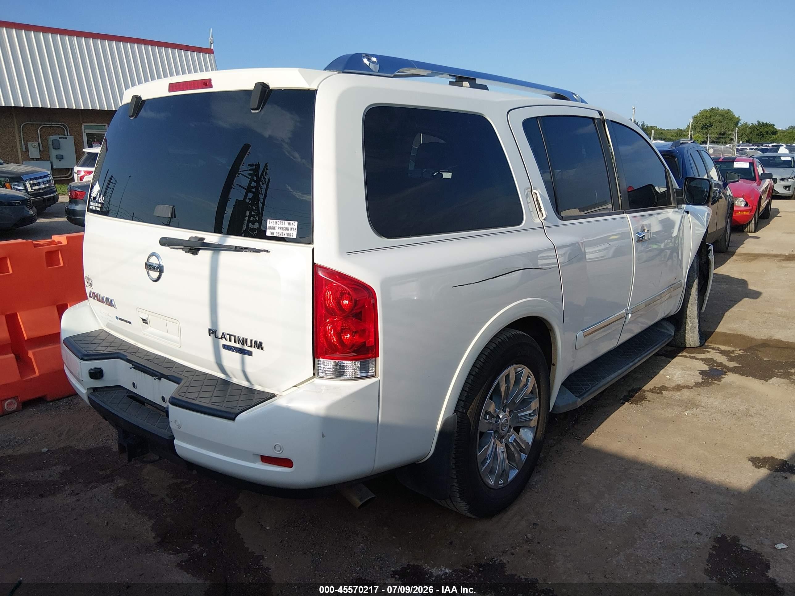 2015 Nissan Armada Platinum Белый vin: 5N1BA0NE8FN608401