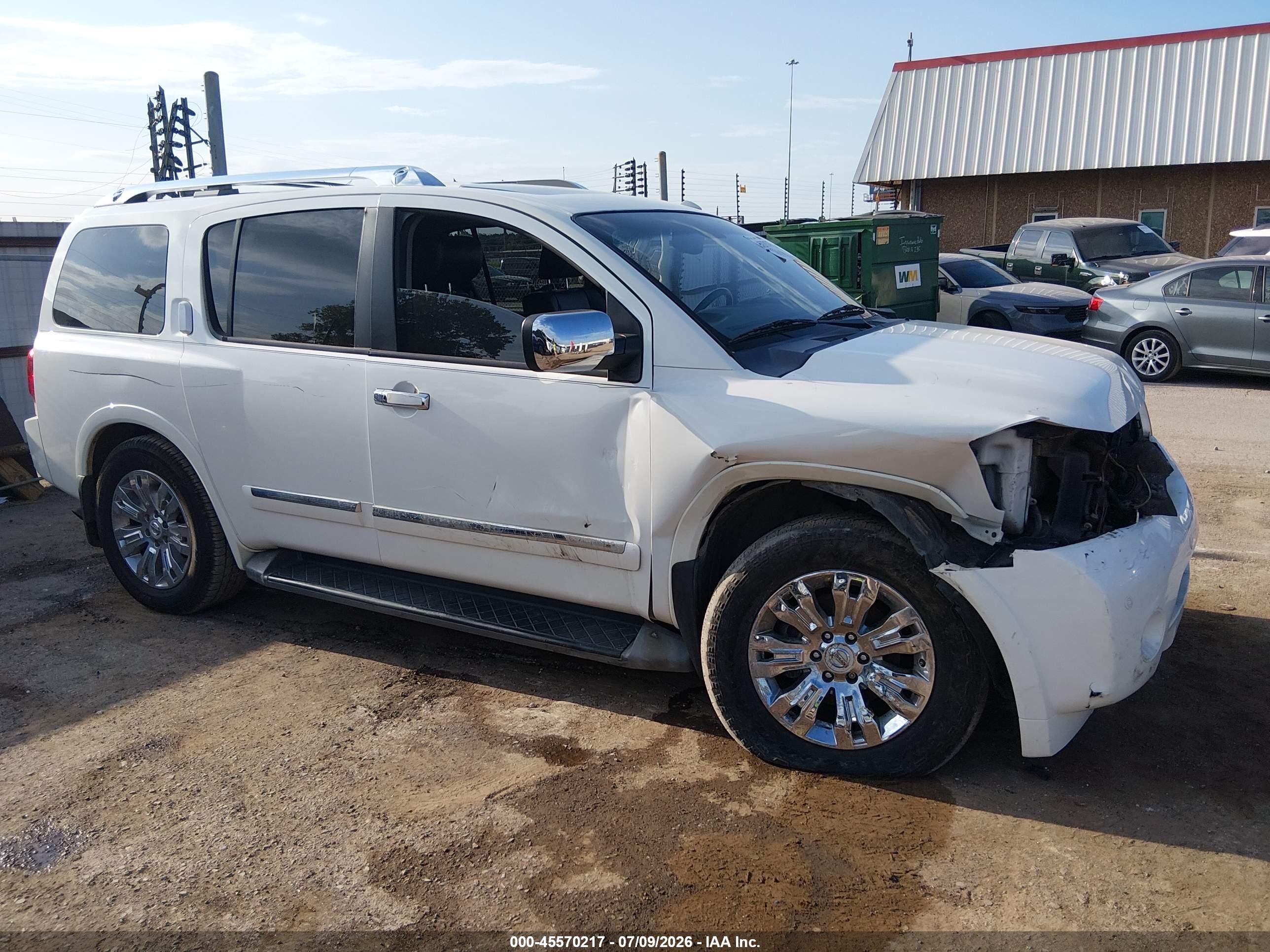 2015 Nissan Armada Platinum Белый vin: 5N1BA0NE8FN608401