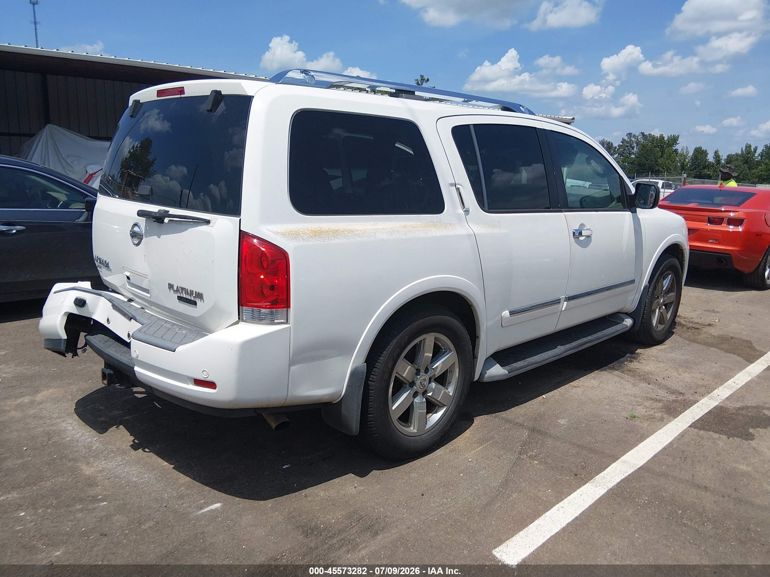 2010 Nissan Armada Platinum White vin: 5N1BA0NF0AN601427