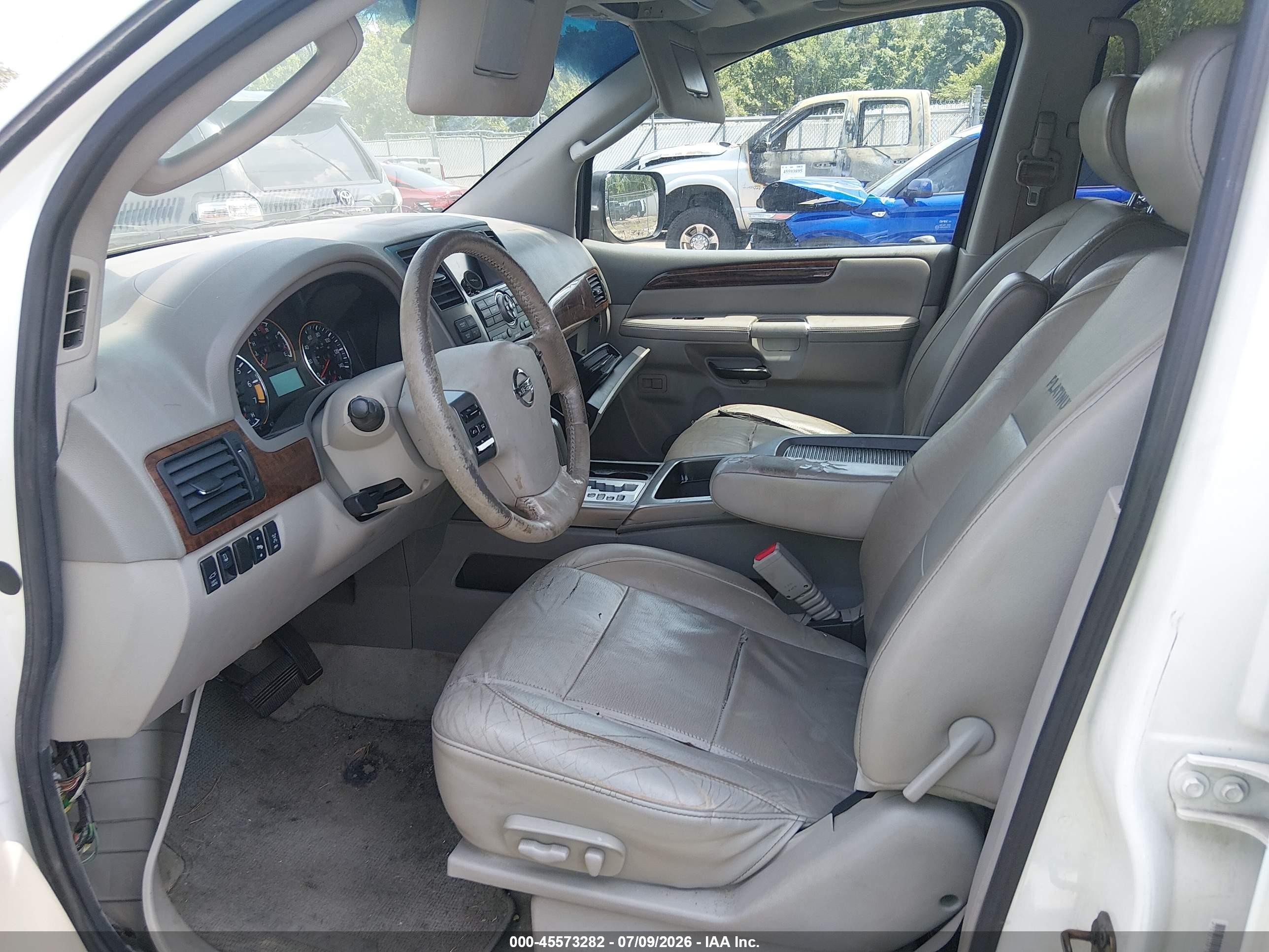 2010 Nissan Armada Platinum White vin: 5N1BA0NF0AN601427