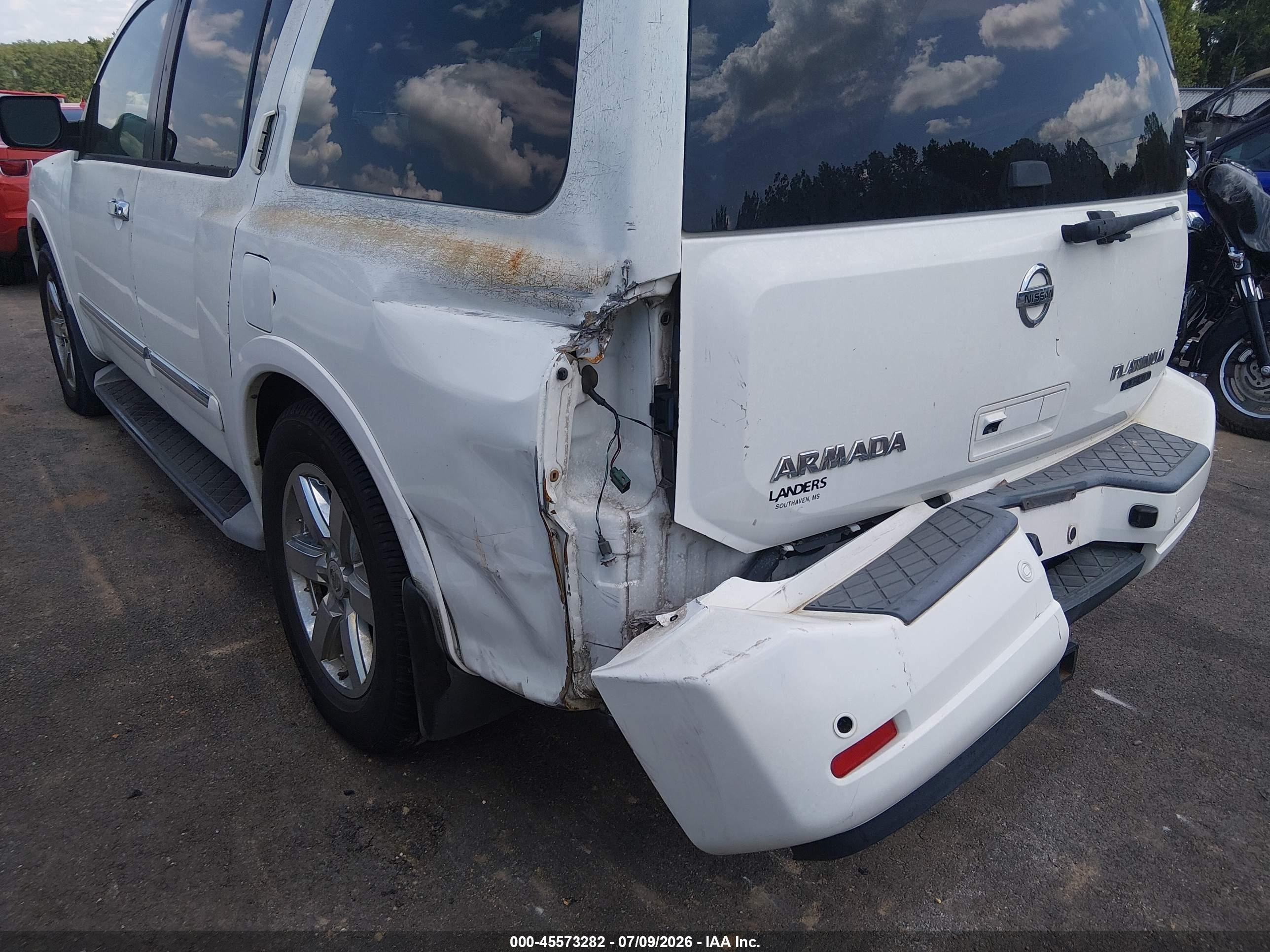 2010 Nissan Armada Platinum White vin: 5N1BA0NF0AN601427