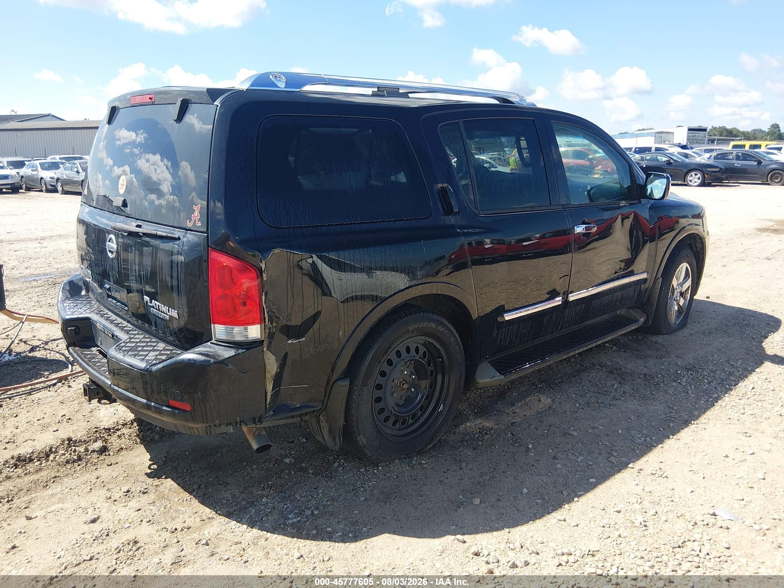 2012 Nissan Armada Platinum Black vin: 5N1BA0NF2CN621228