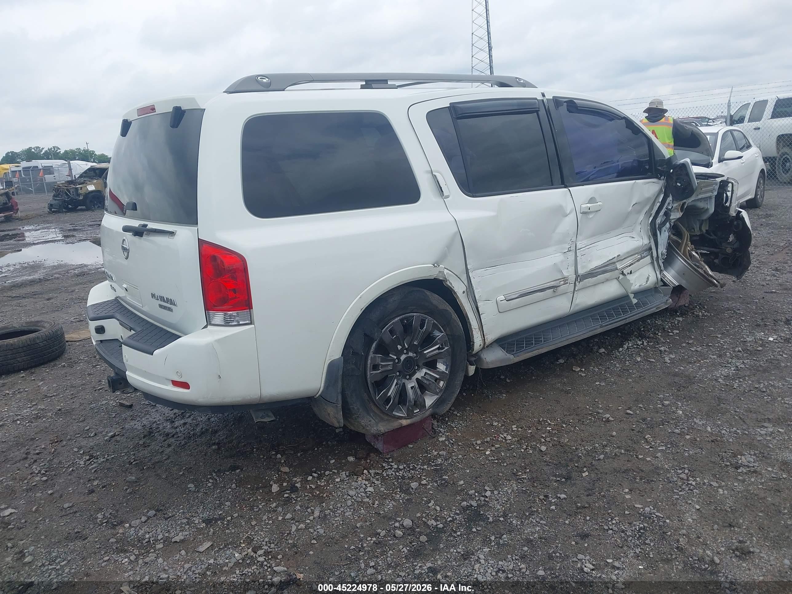 2015 Nissan Armada Platinum White vin: 5N1BA0NF3FN606791