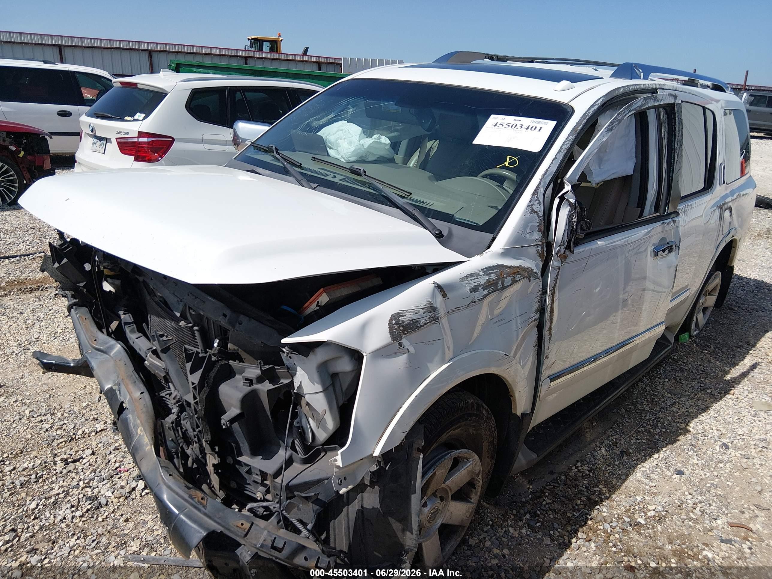 2011 Nissan Armada Platinum White vin: 5N1BA0NF4BN605787