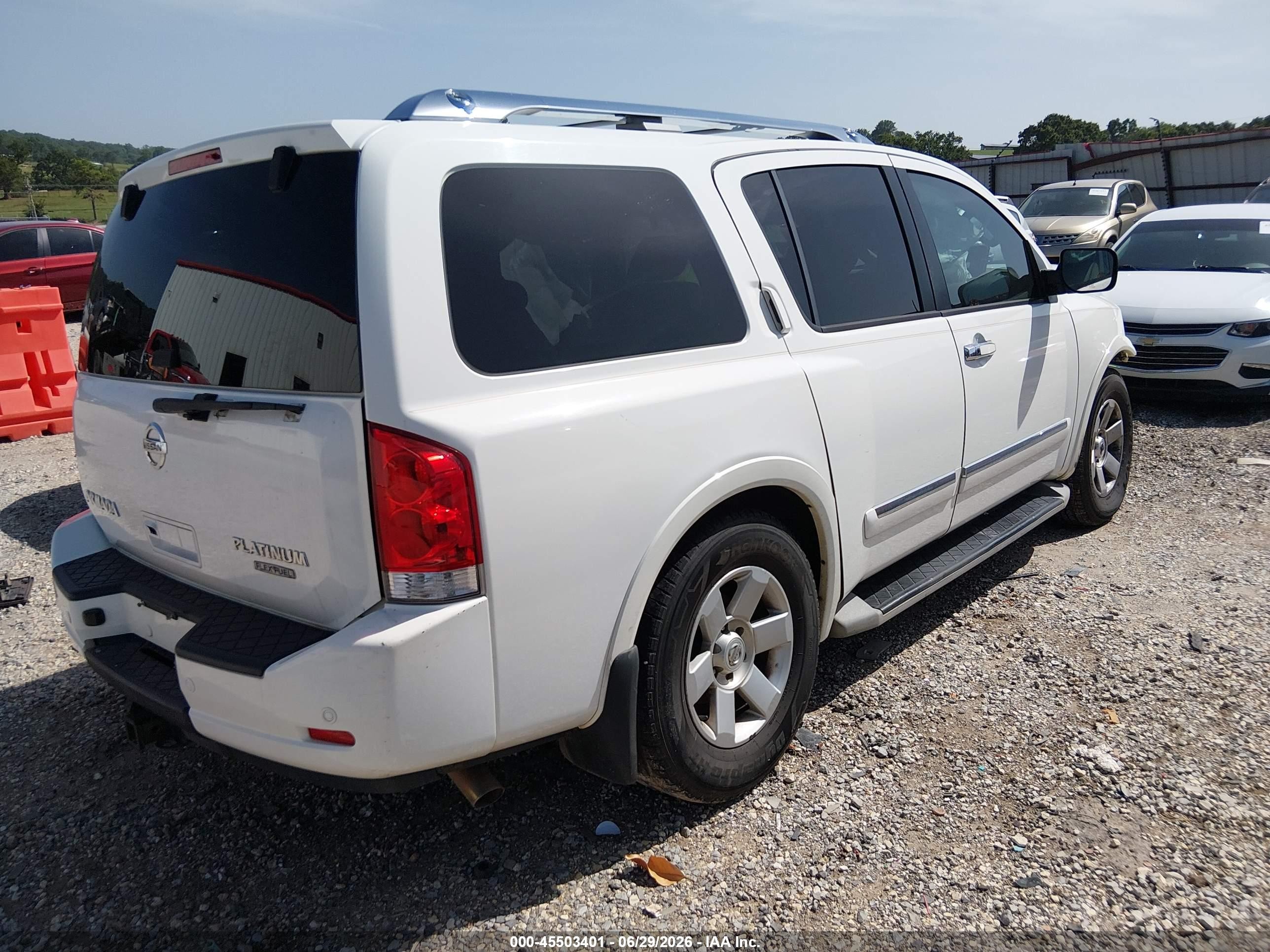 2011 Nissan Armada Platinum White vin: 5N1BA0NF4BN605787