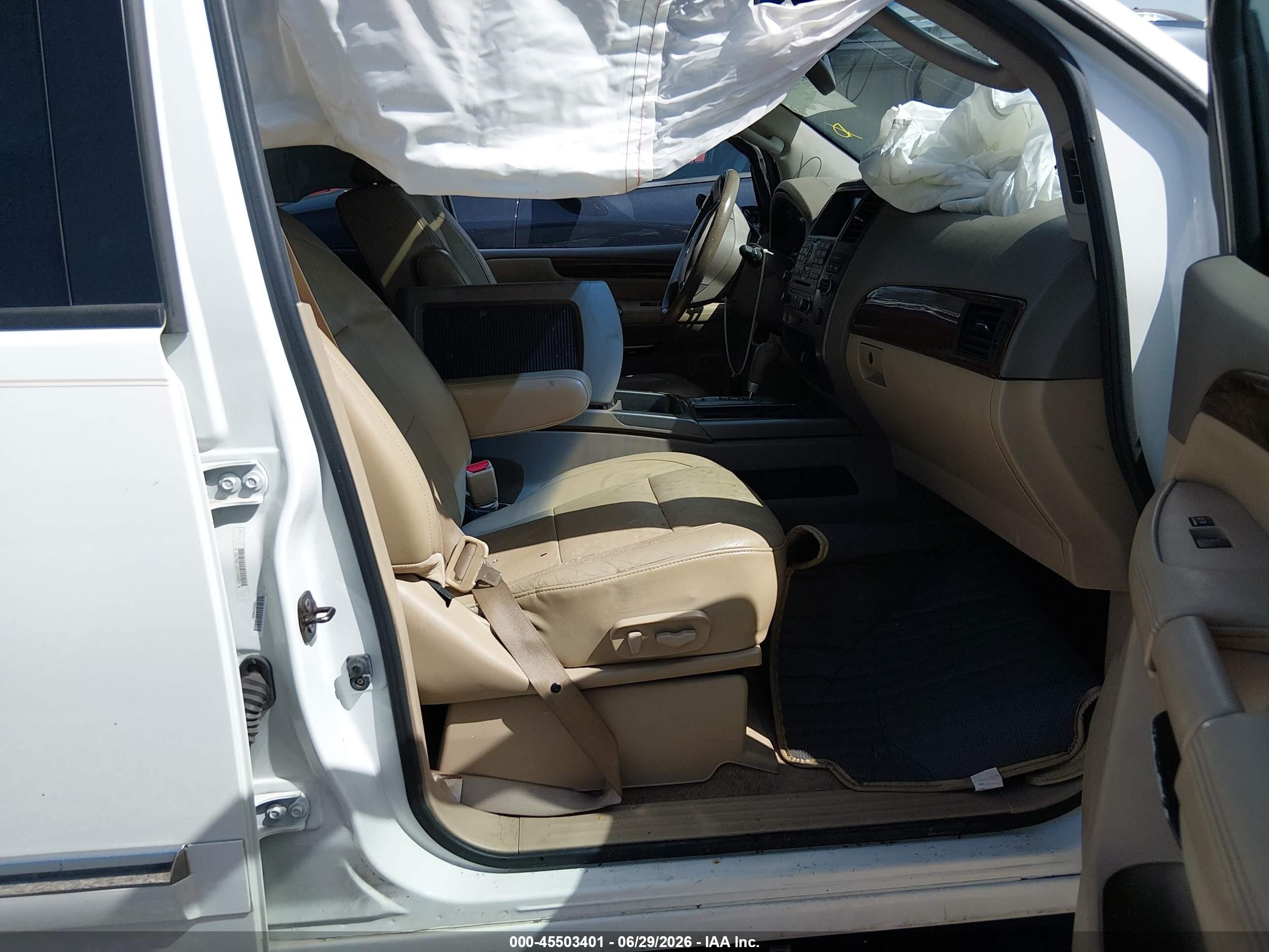 2011 Nissan Armada Platinum White vin: 5N1BA0NF4BN605787