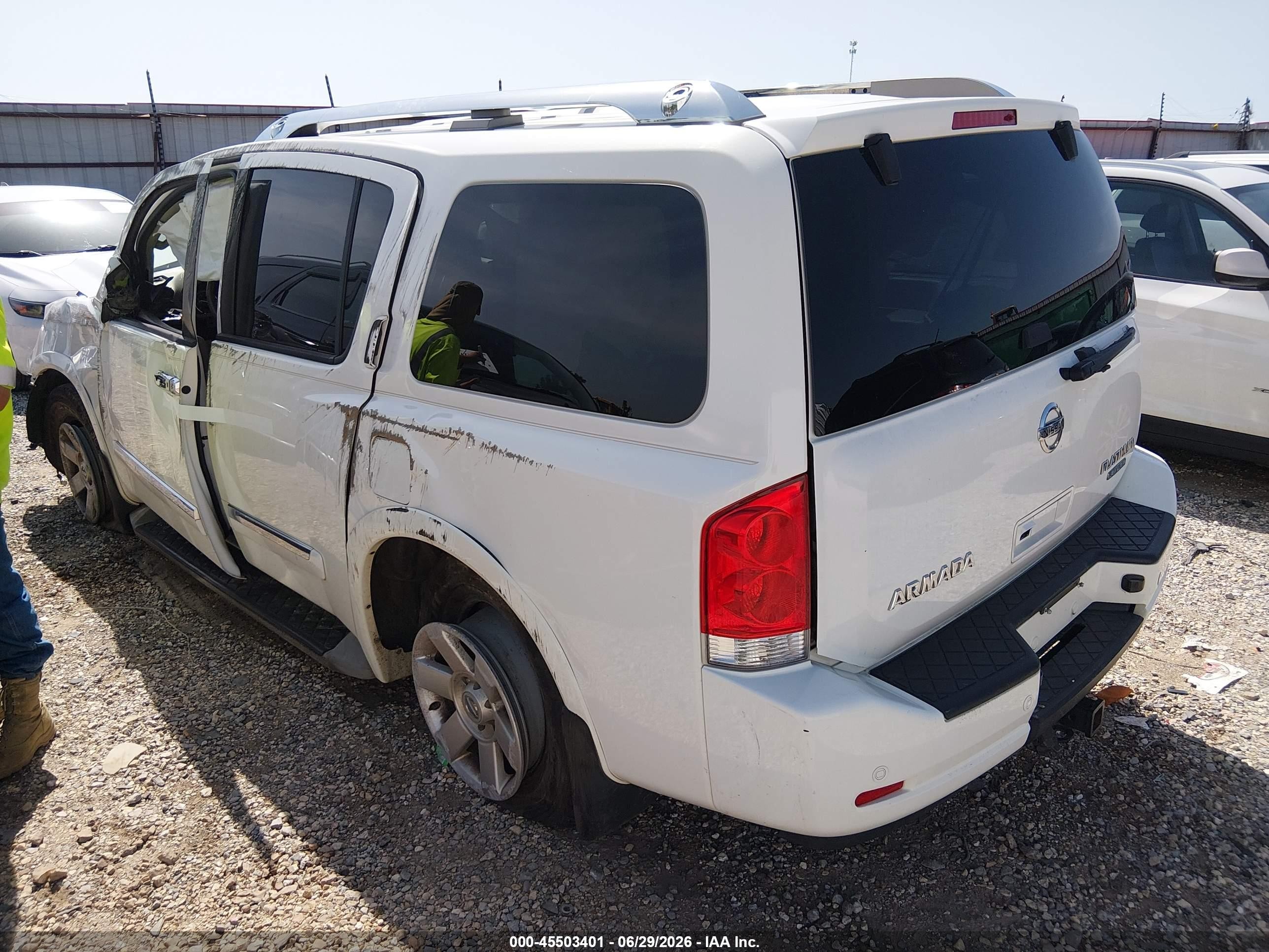2011 Nissan Armada Platinum White vin: 5N1BA0NF4BN605787
