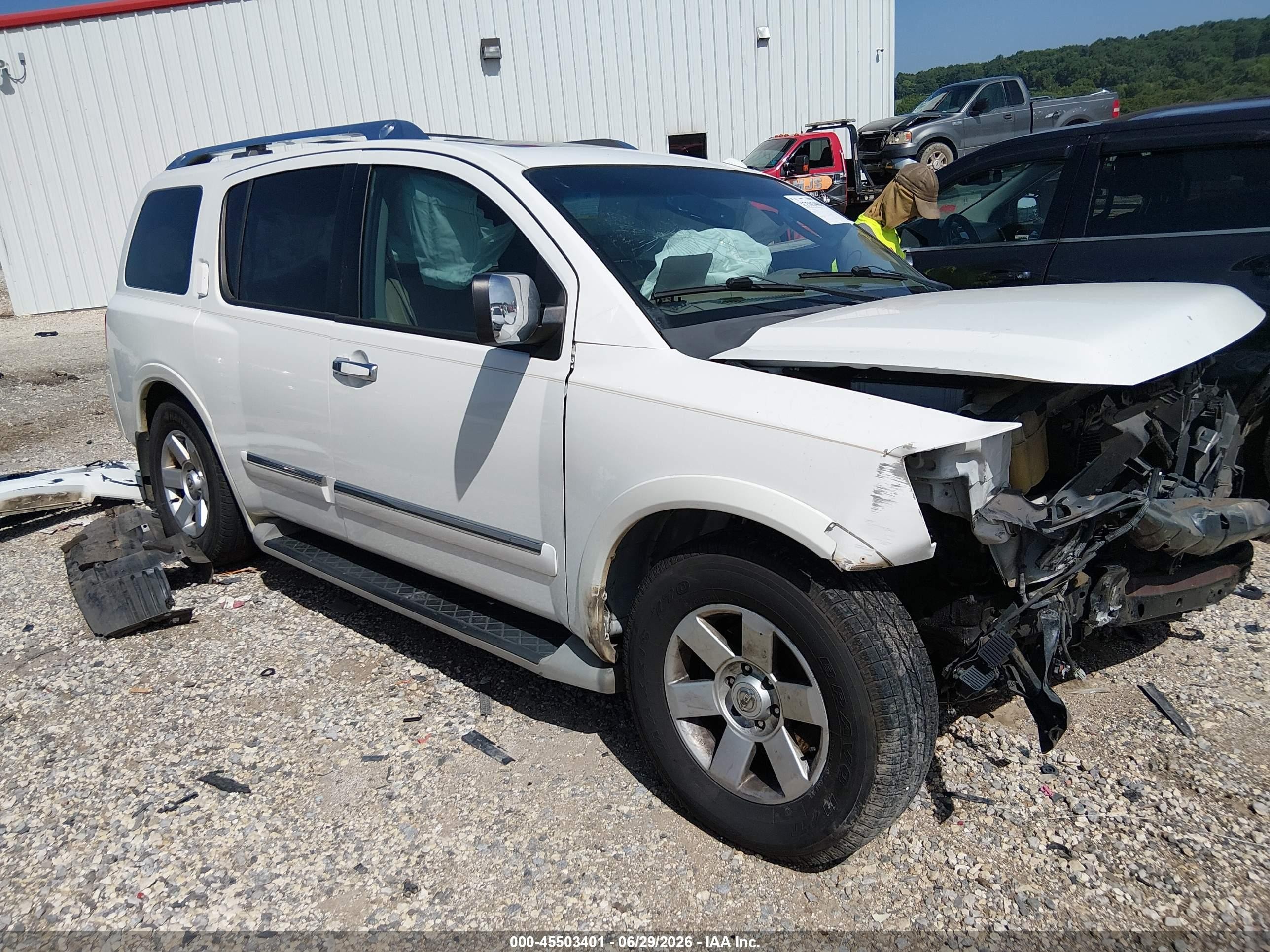 2011 Nissan Armada Platinum White vin: 5N1BA0NF4BN605787