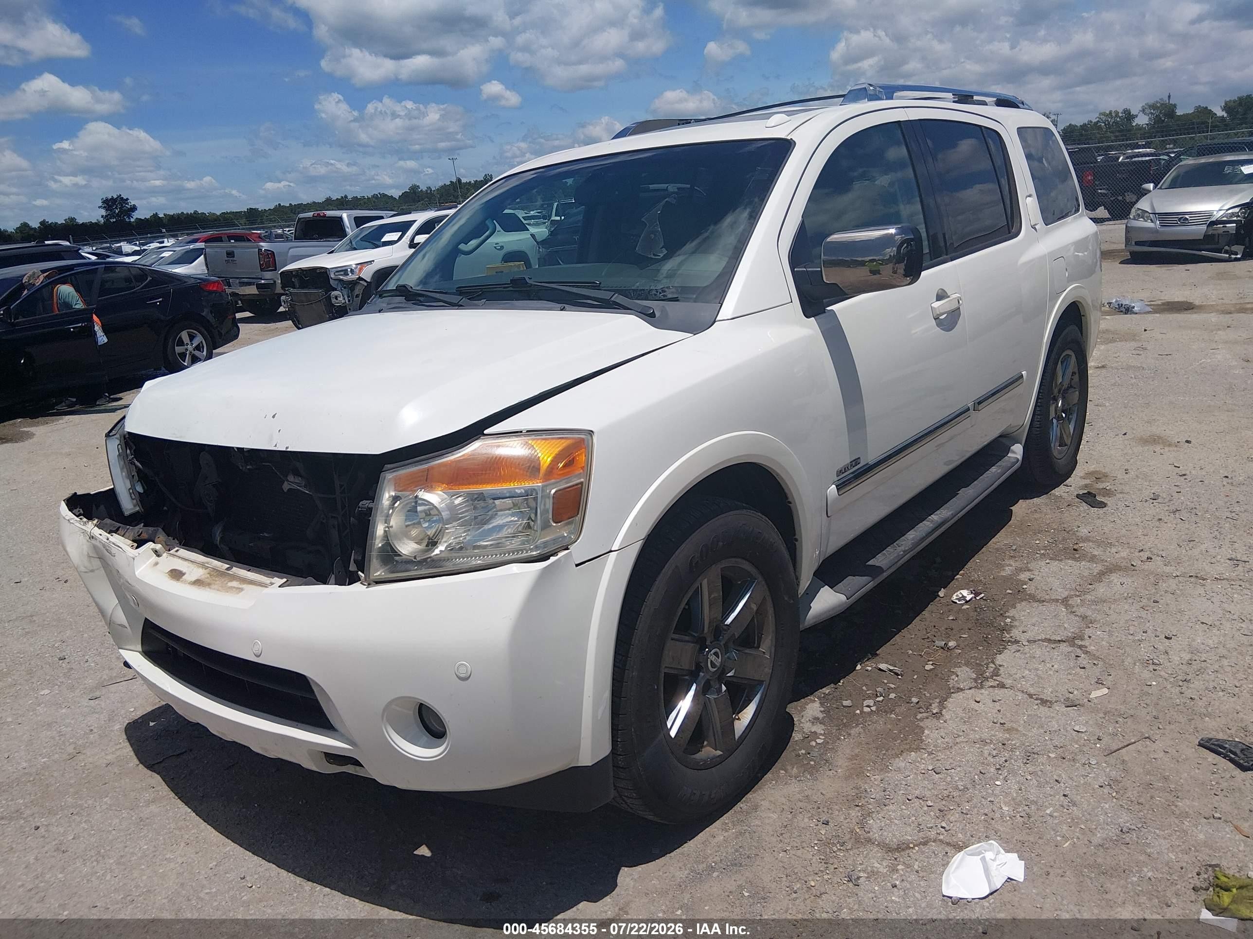 2013 Nissan Armada Platinum Белый vin: 5N1BA0NF4DN613696
