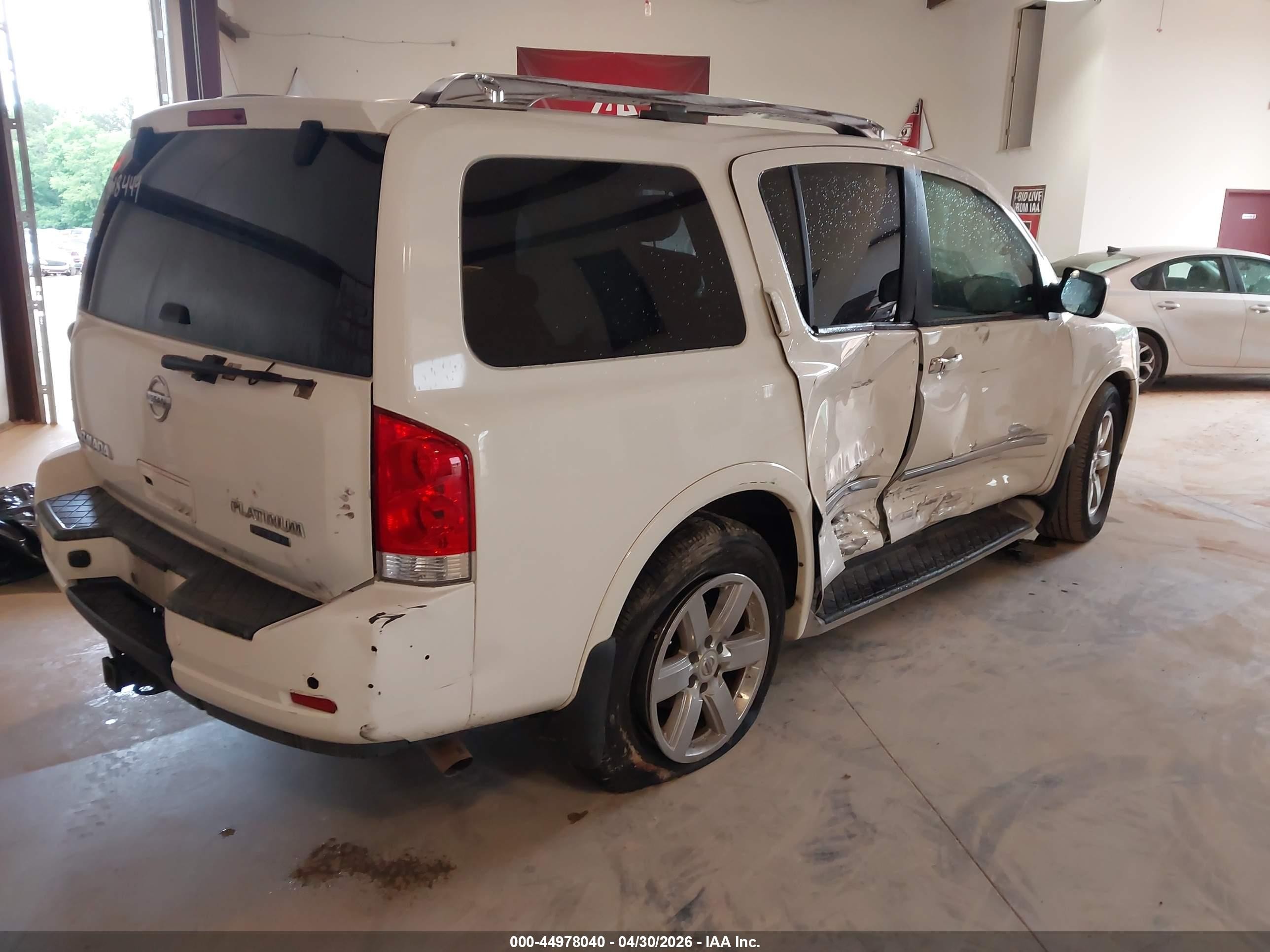 2010 Nissan Armada Platinum White vin: 5N1BA0NF7AN618449