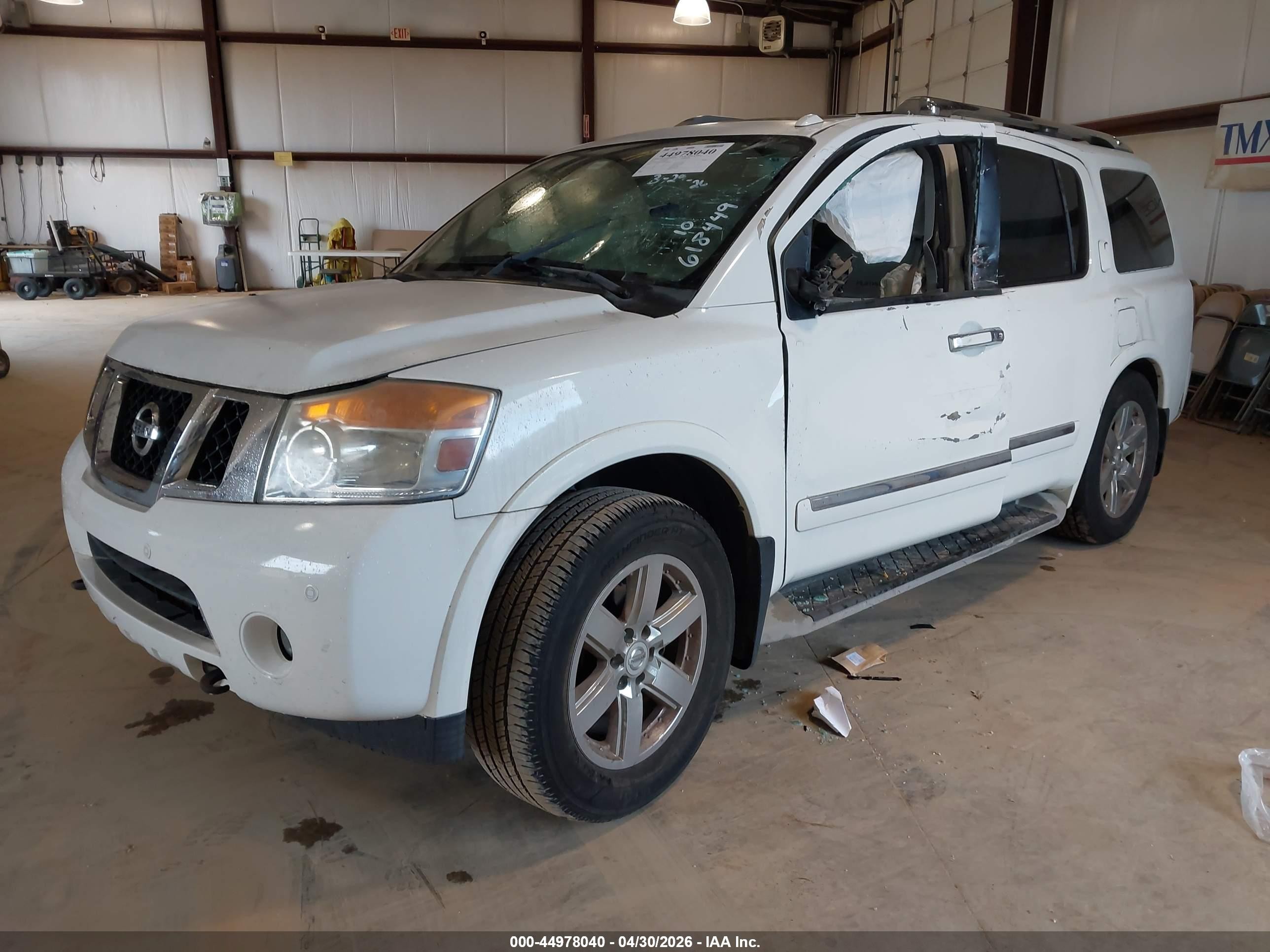 2010 Nissan Armada Platinum White vin: 5N1BA0NF7AN618449
