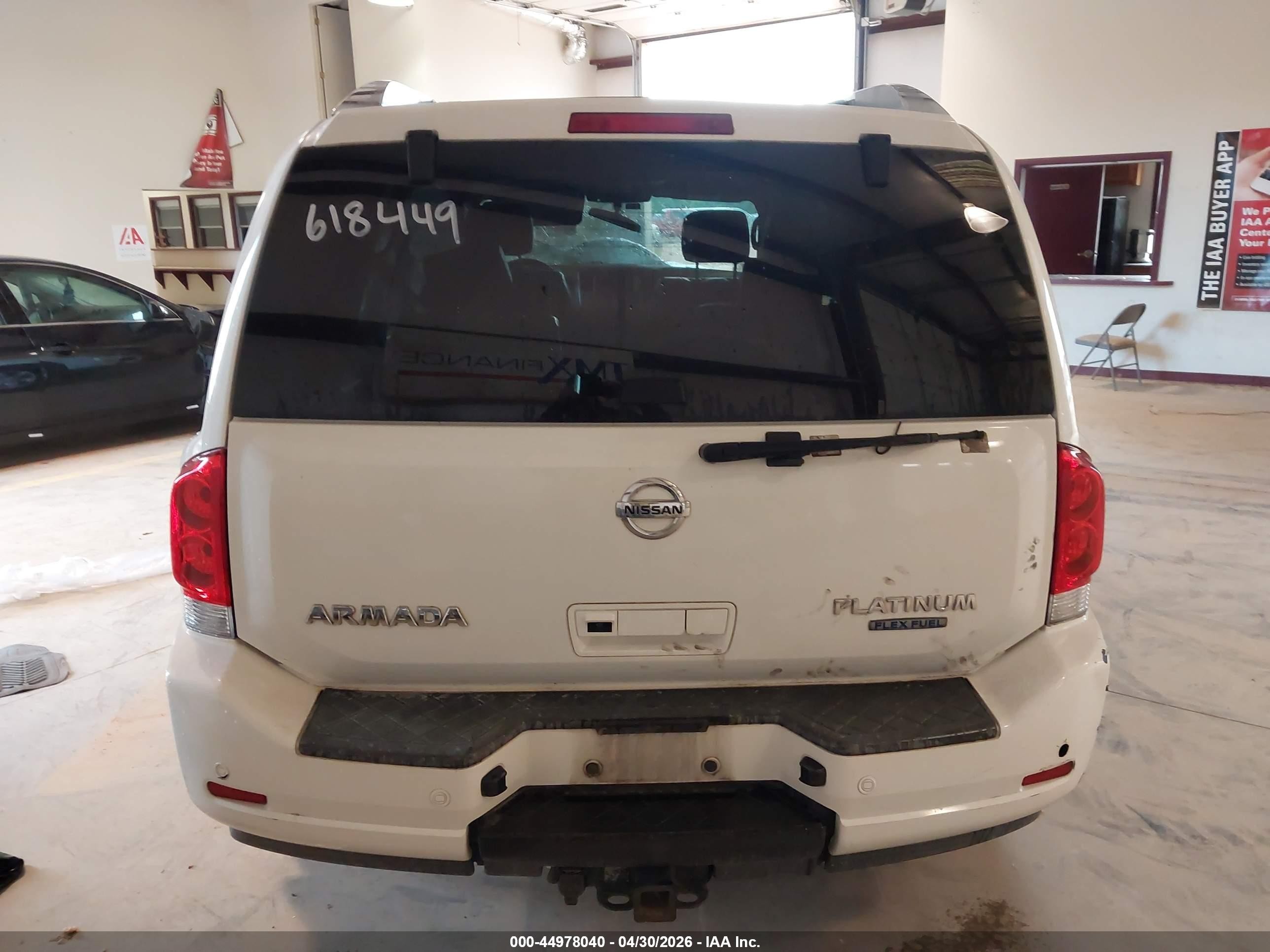 2010 Nissan Armada Platinum White vin: 5N1BA0NF7AN618449
