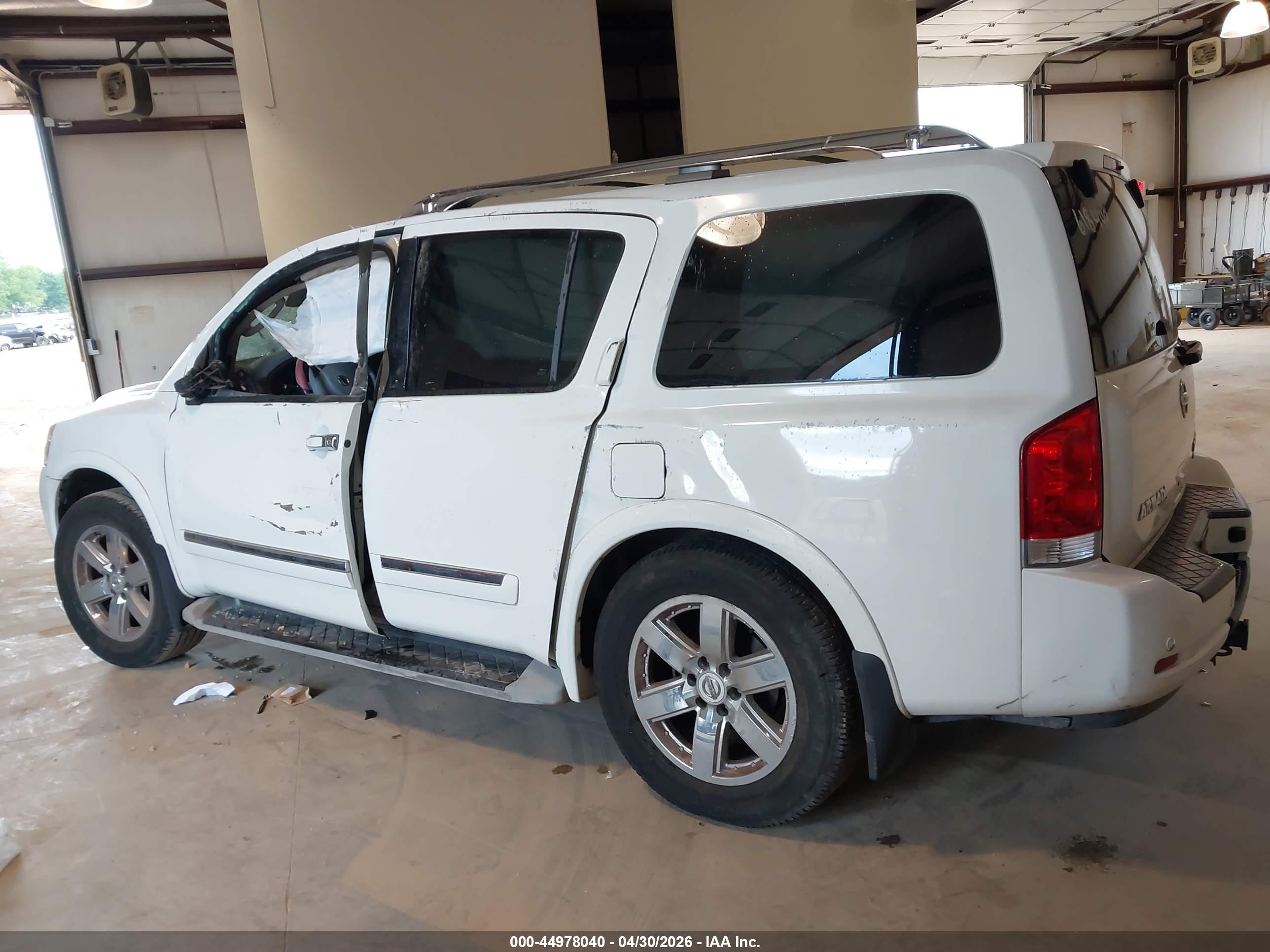 2010 Nissan Armada Platinum White vin: 5N1BA0NF7AN618449