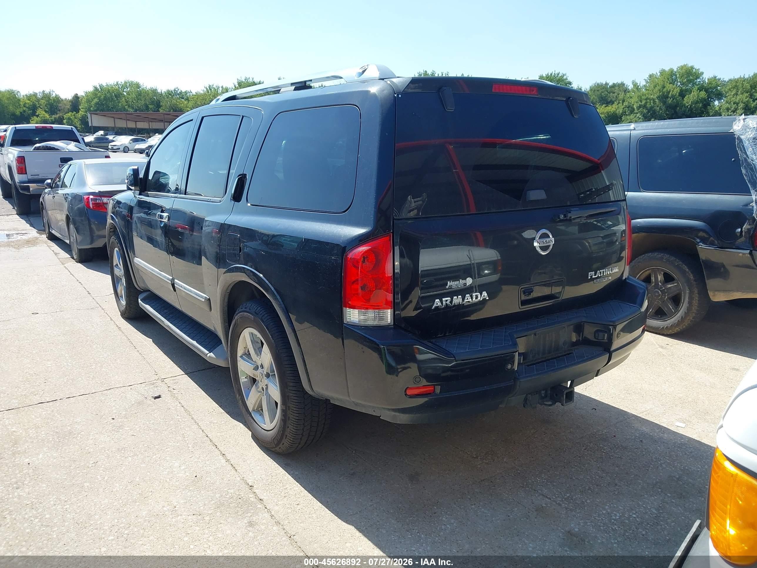 2012 Nissan Armada Platinum Black vin: 5N1BA0NF8CN607267