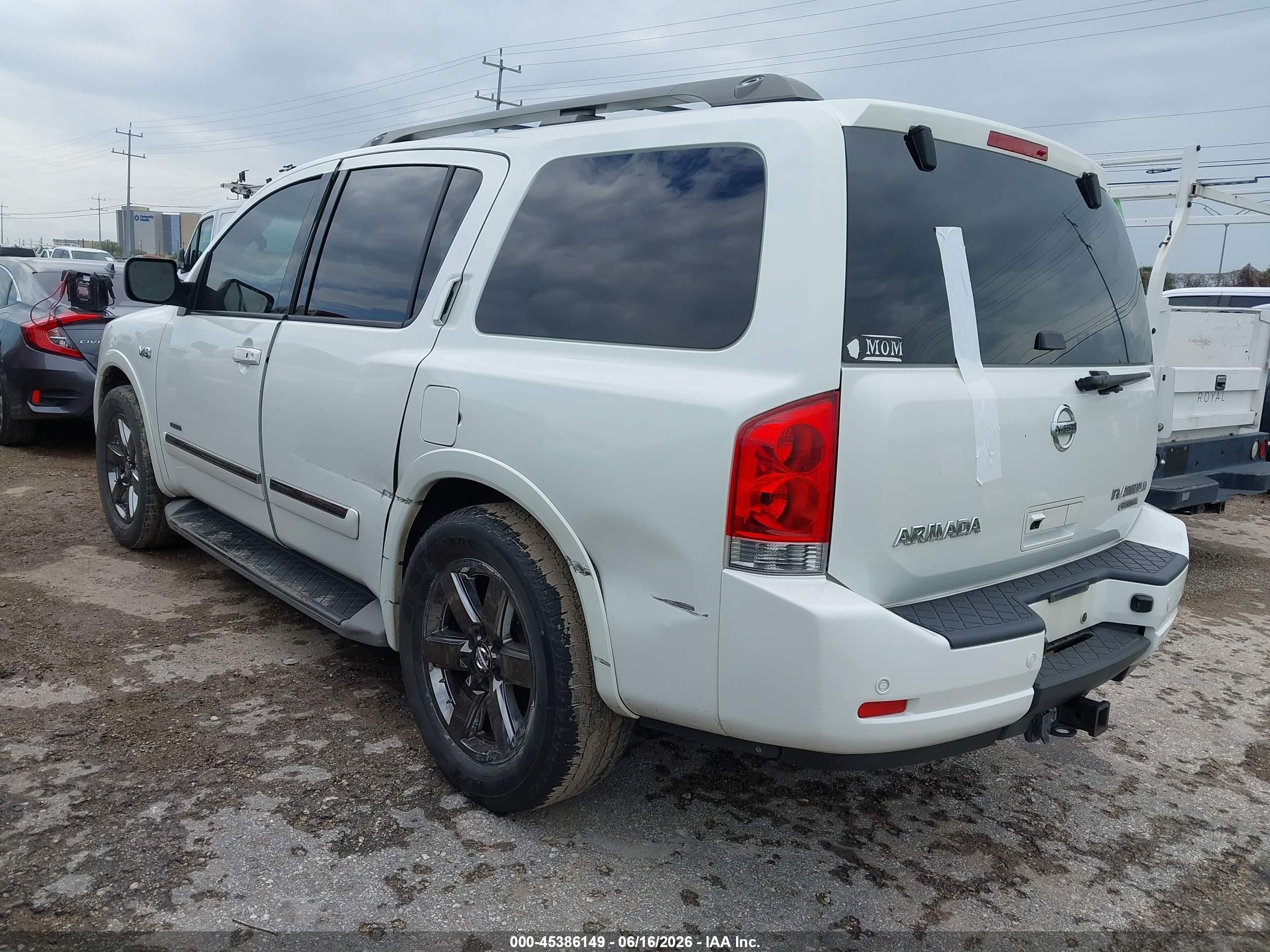 2014 Nissan Armada Platinum White vin: 5N1BA0NF8EN612570