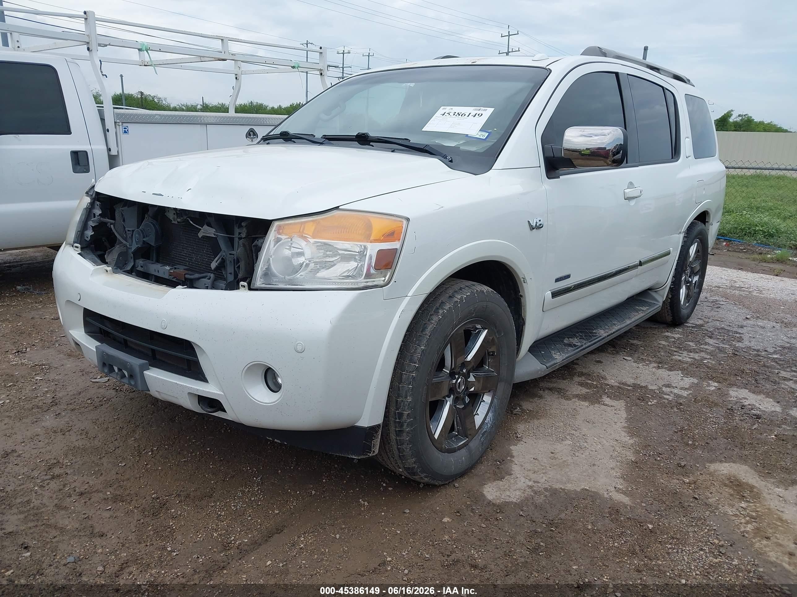 2014 Nissan Armada Platinum White vin: 5N1BA0NF8EN612570