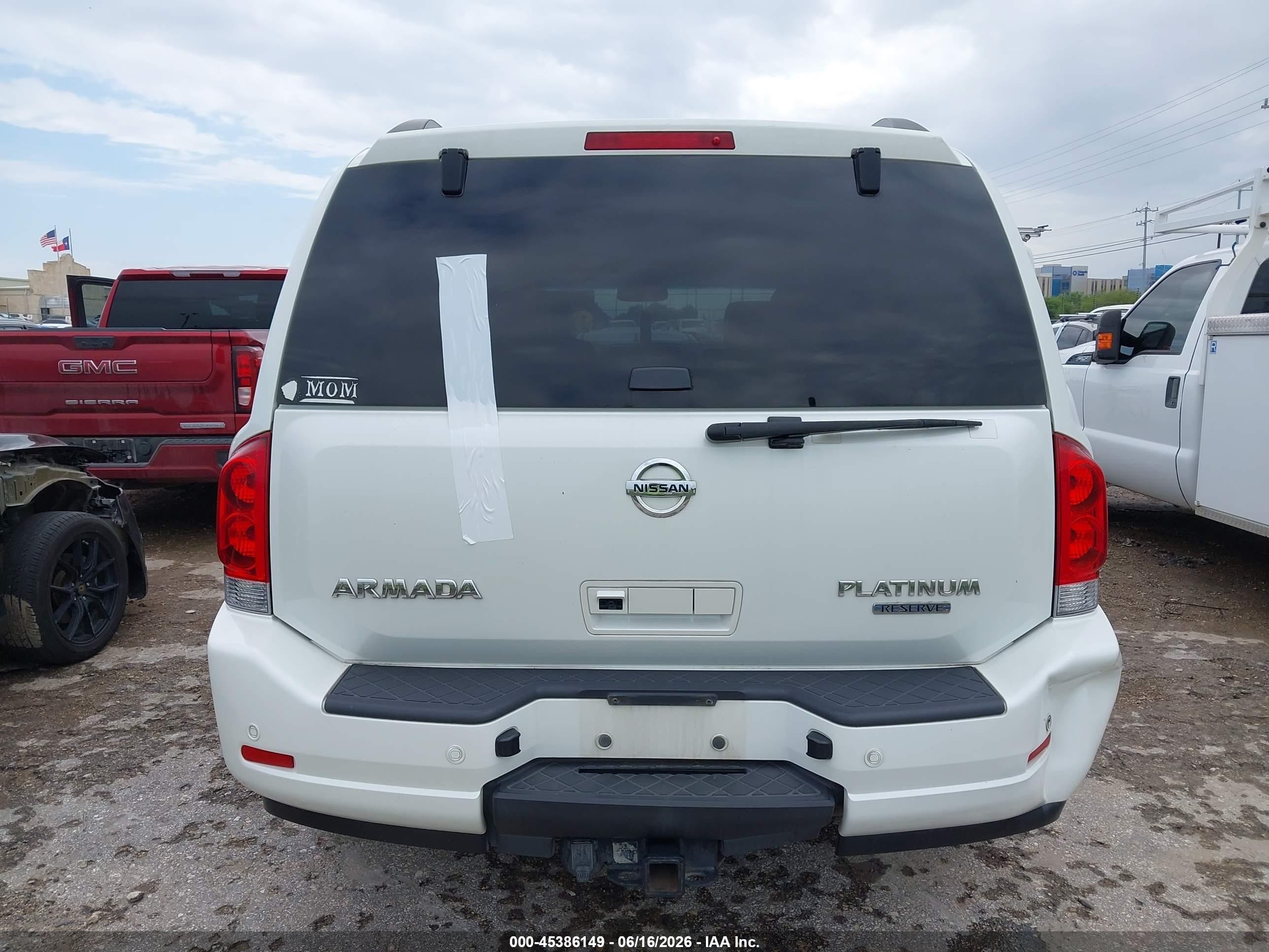 2014 Nissan Armada Platinum White vin: 5N1BA0NF8EN612570