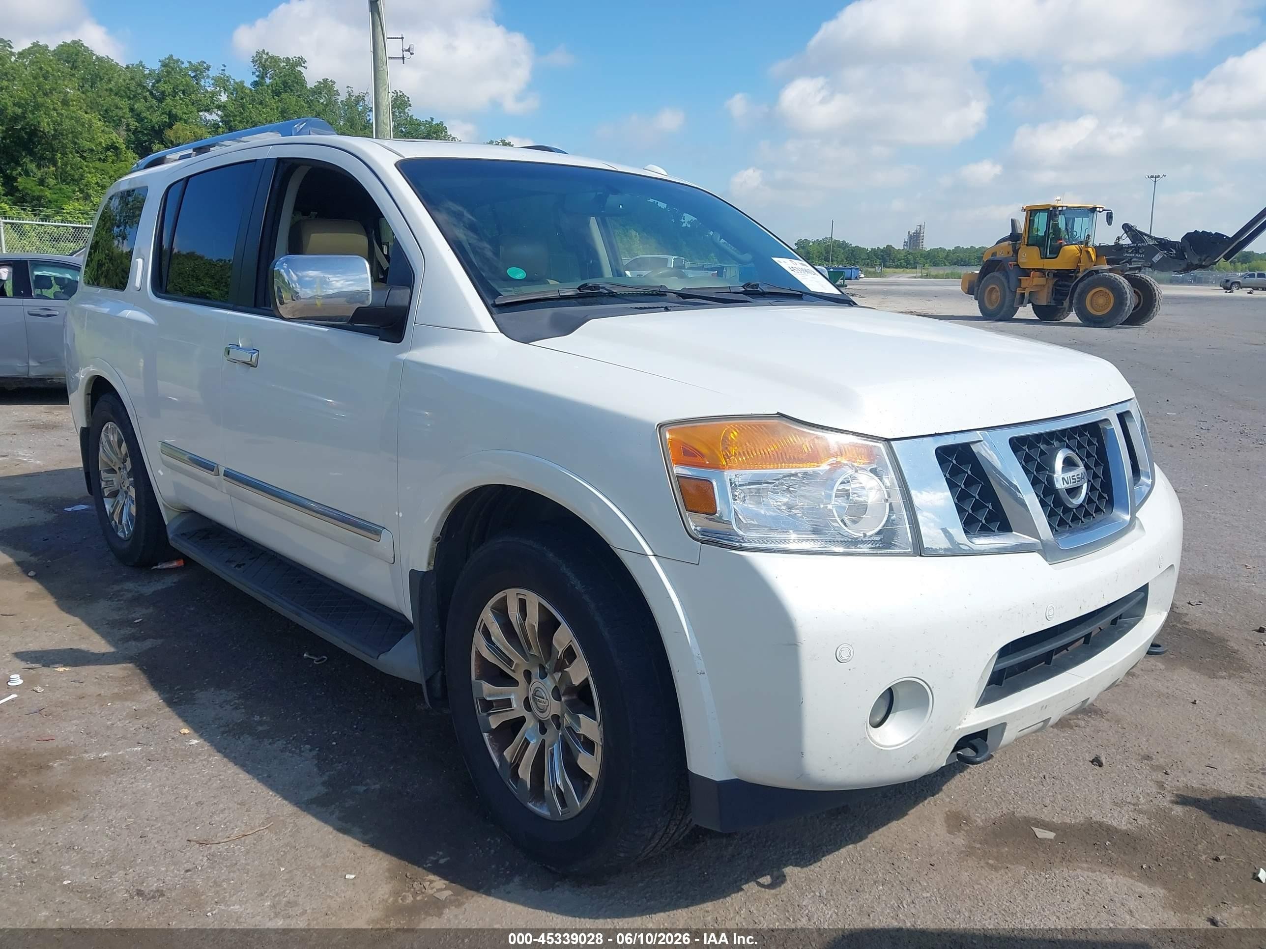 2015 Nissan Armada Platinum White vin: 5N1BA0NF8FN609170