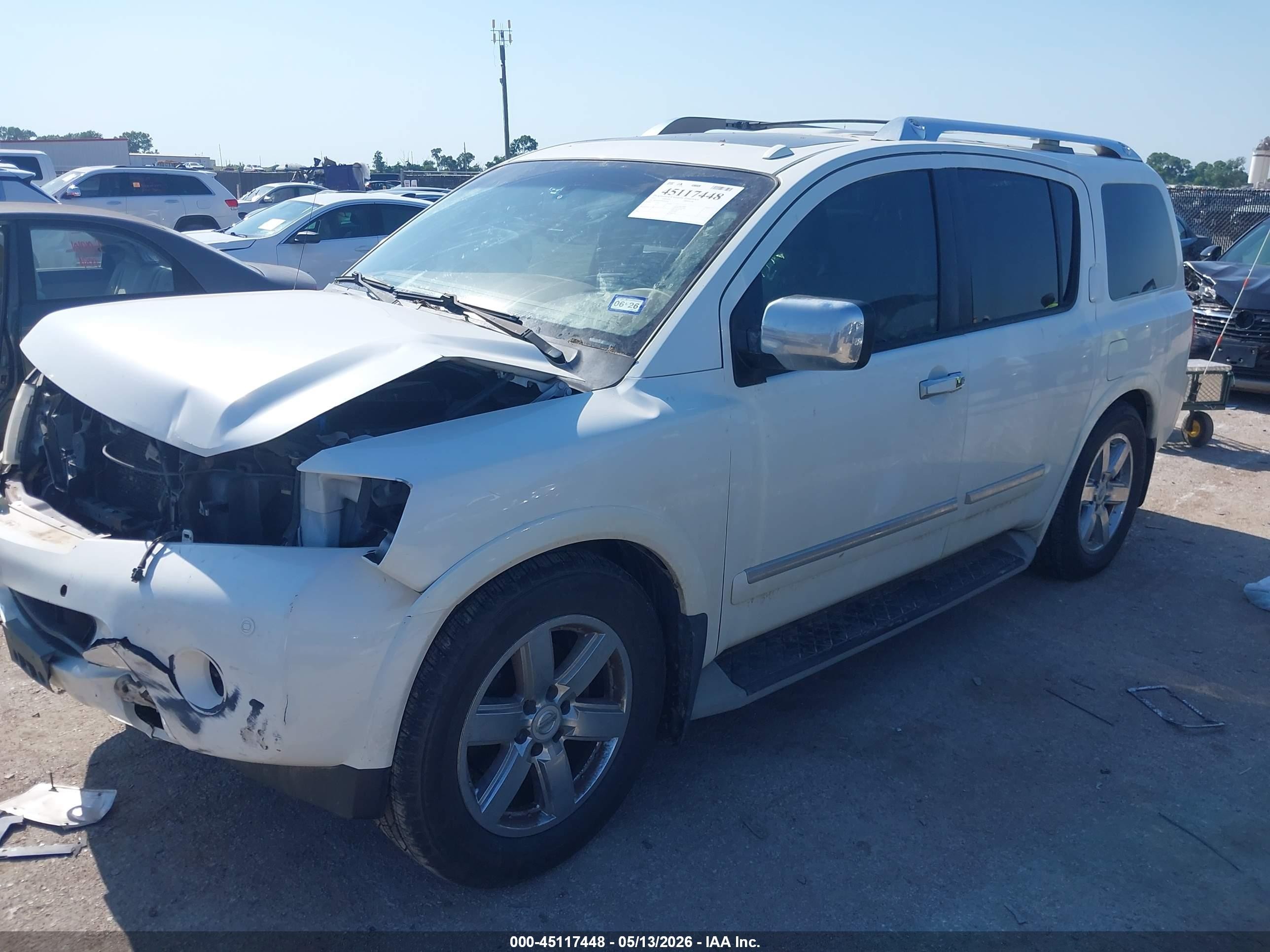 2014 Nissan Armada Platinum White vin: 5N1BA0NF9EN601481