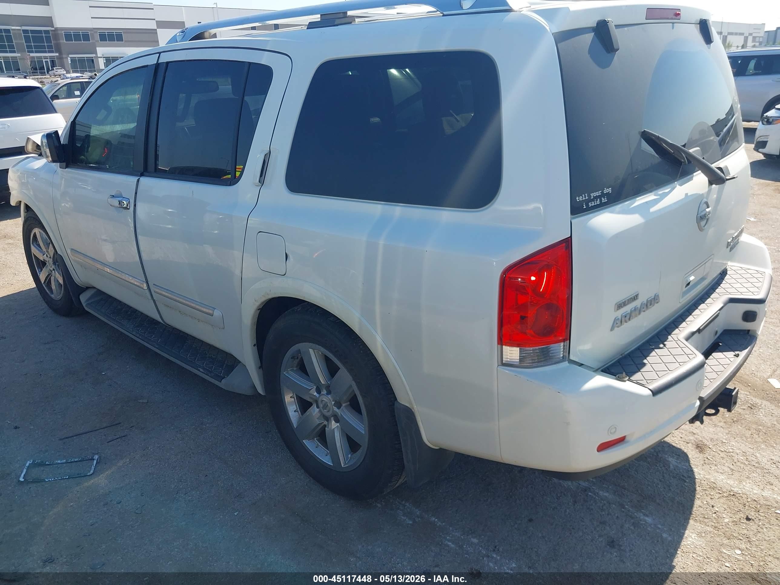 2014 Nissan Armada Platinum White vin: 5N1BA0NF9EN601481
