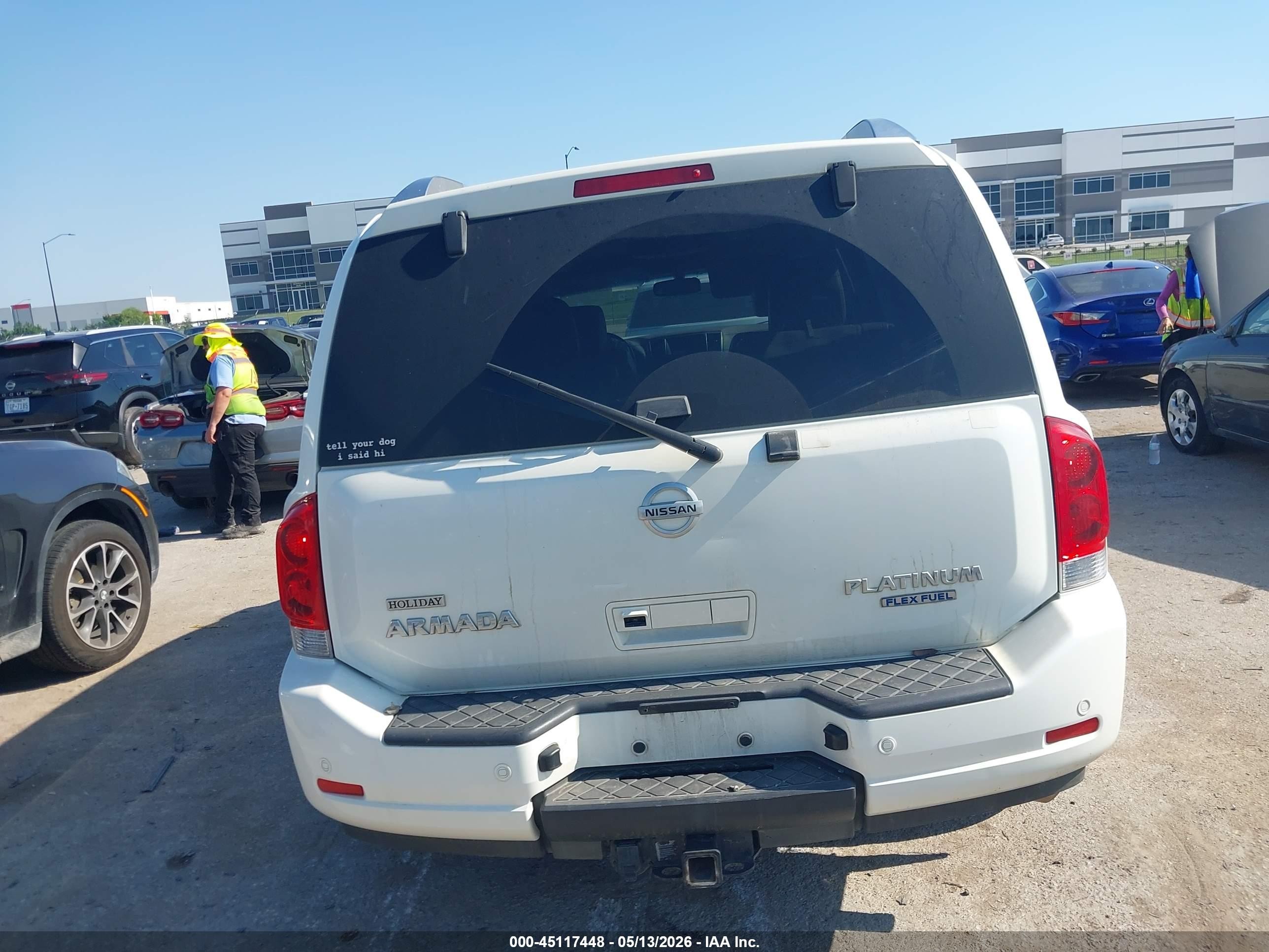2014 Nissan Armada Platinum White vin: 5N1BA0NF9EN601481