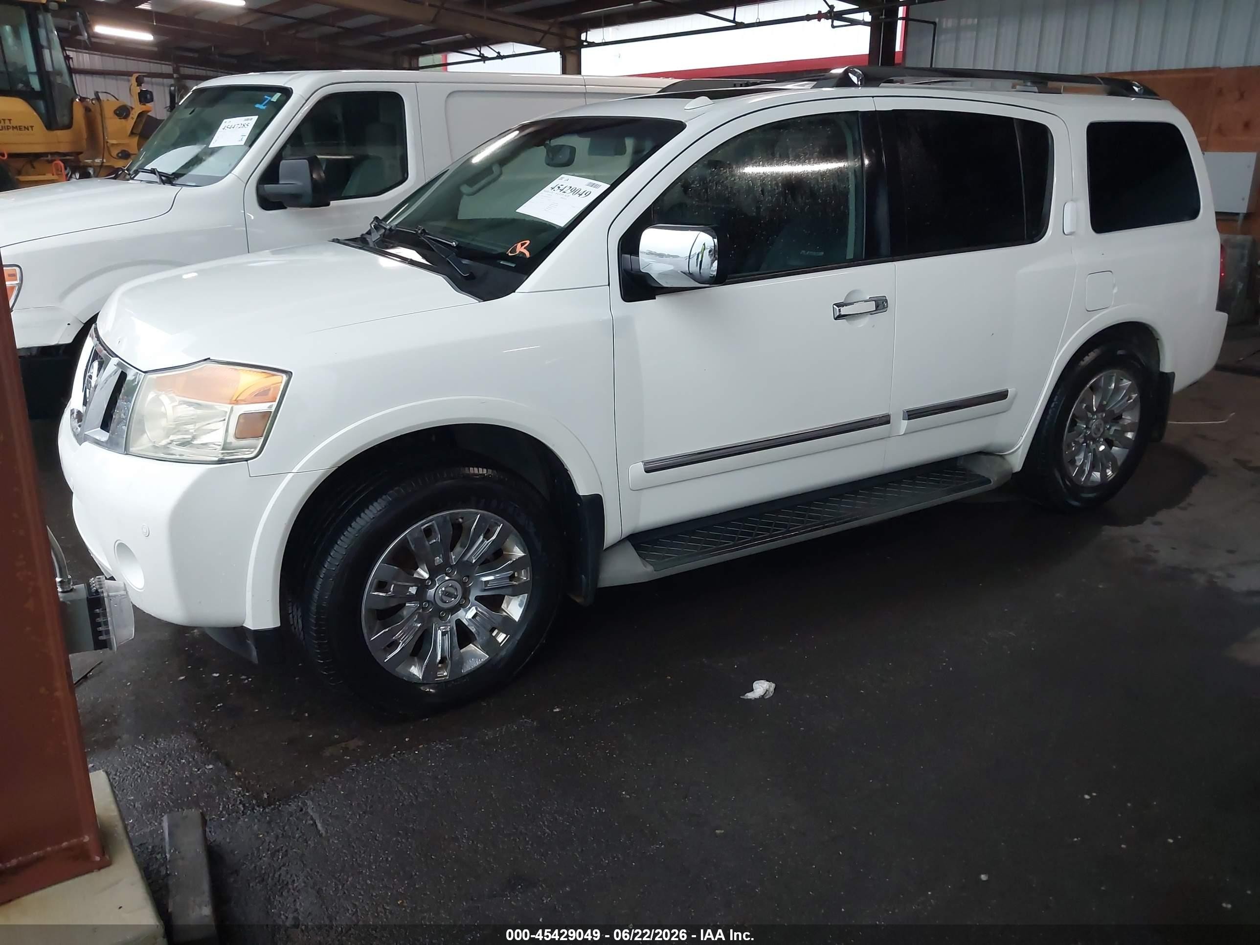2015 Nissan Armada Platinum Белый vin: 5N1BA0NF9FN611039