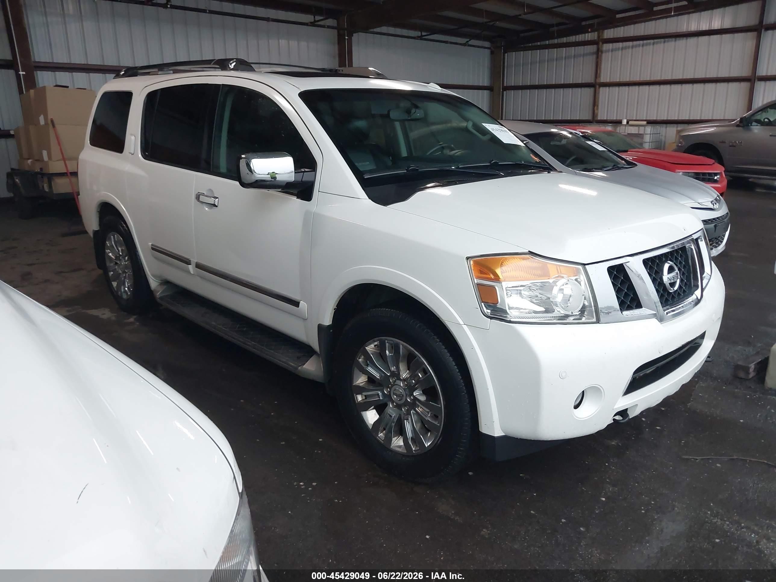 2015 Nissan Armada Platinum Белый vin: 5N1BA0NF9FN611039