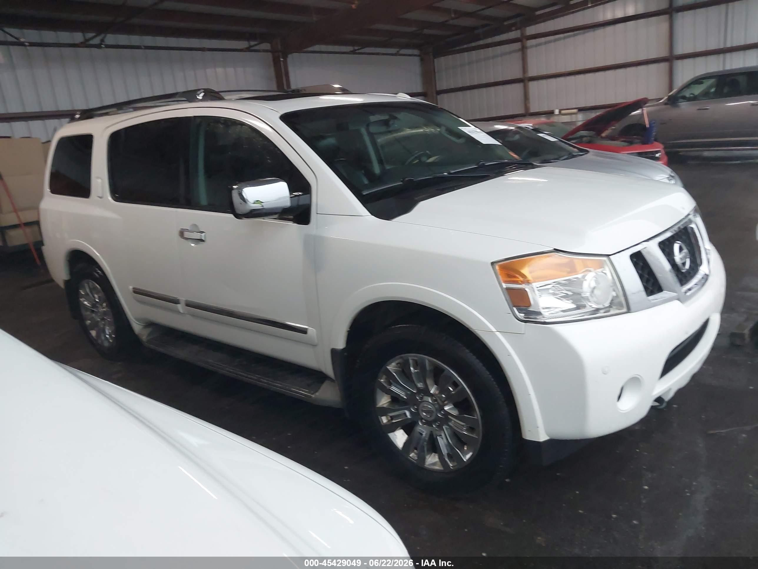 2015 Nissan Armada Platinum Белый vin: 5N1BA0NF9FN611039
