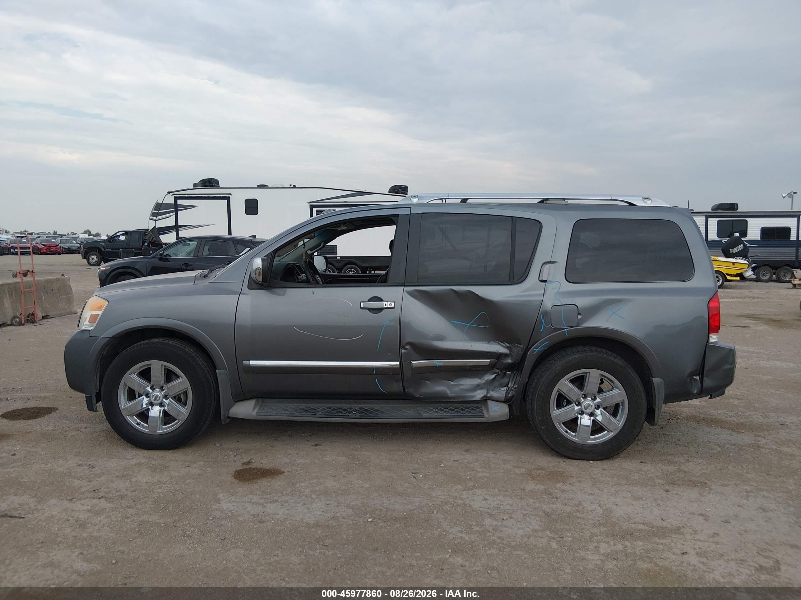 2013 Nissan Armada Platinum Серый vin: 5N1BA0NFXDN604923