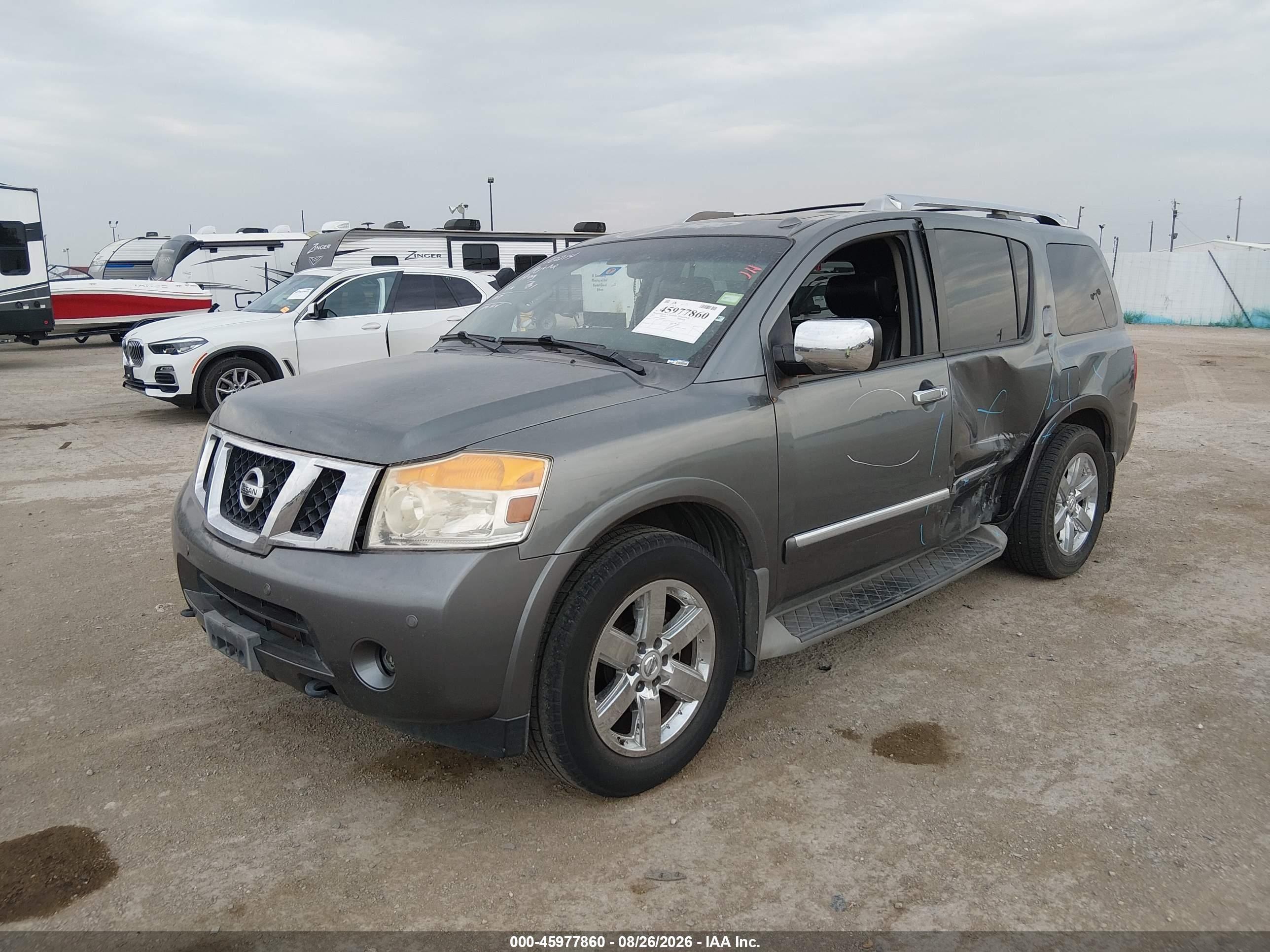 2013 Nissan Armada Platinum Серый vin: 5N1BA0NFXDN604923