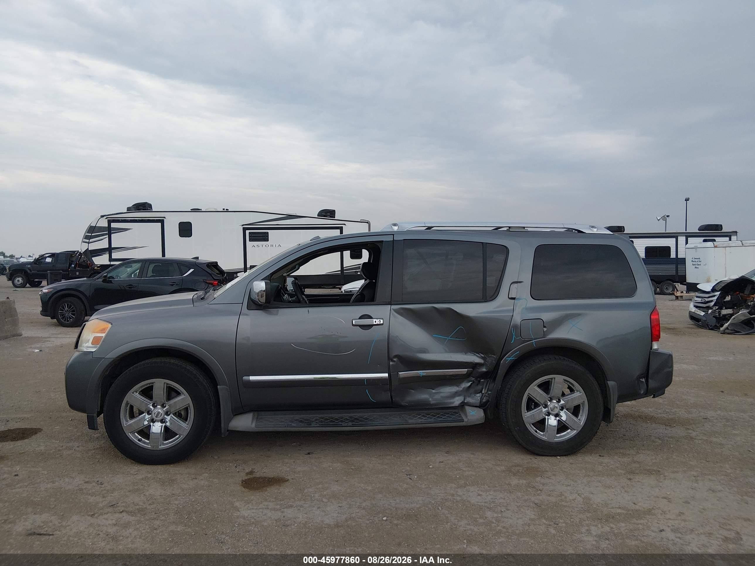 2013 Nissan Armada Platinum Серый vin: 5N1BA0NFXDN604923