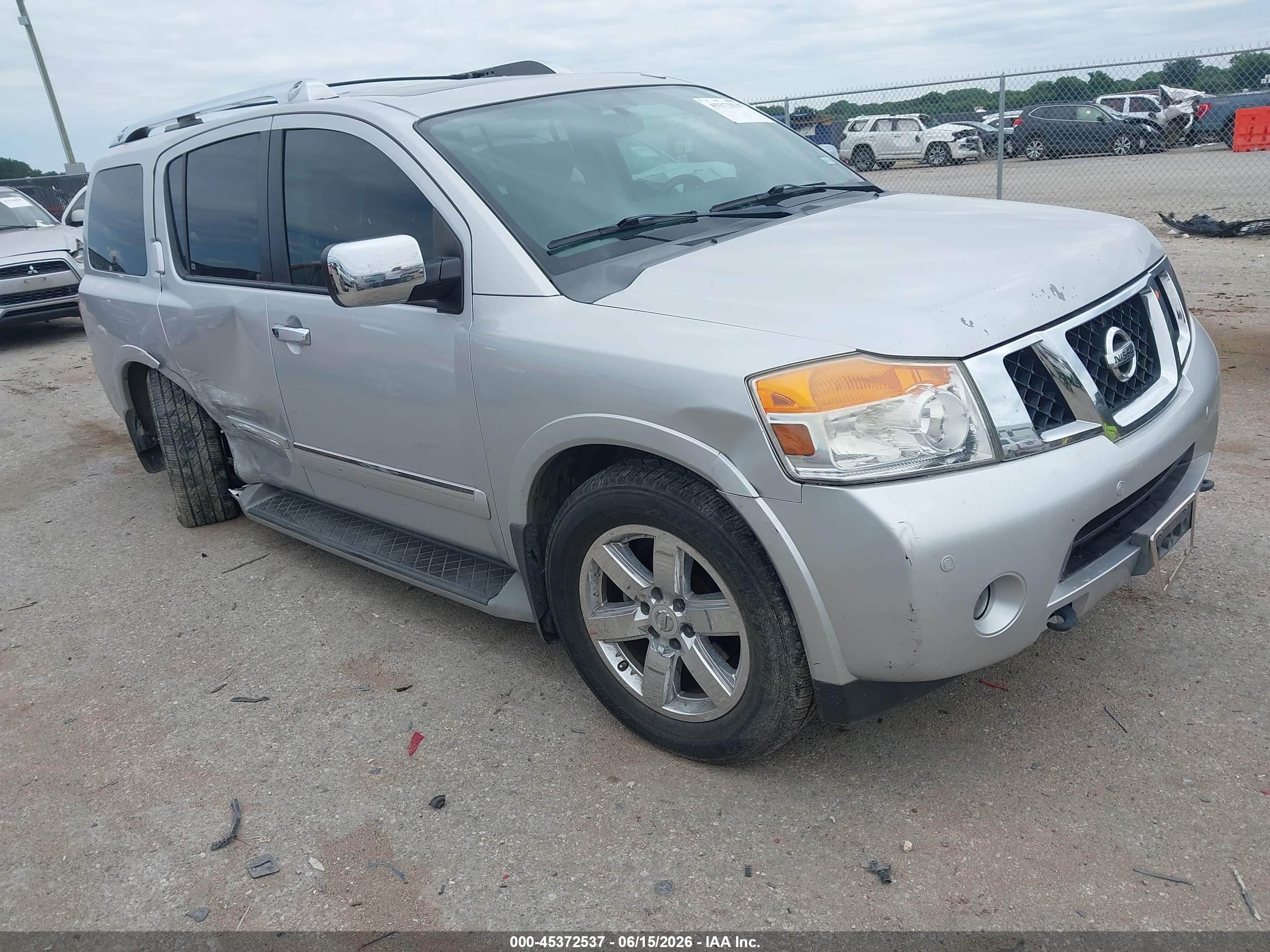 2013 Nissan Armada Platinum Silver vin: 5N1BA0NFXDN605103