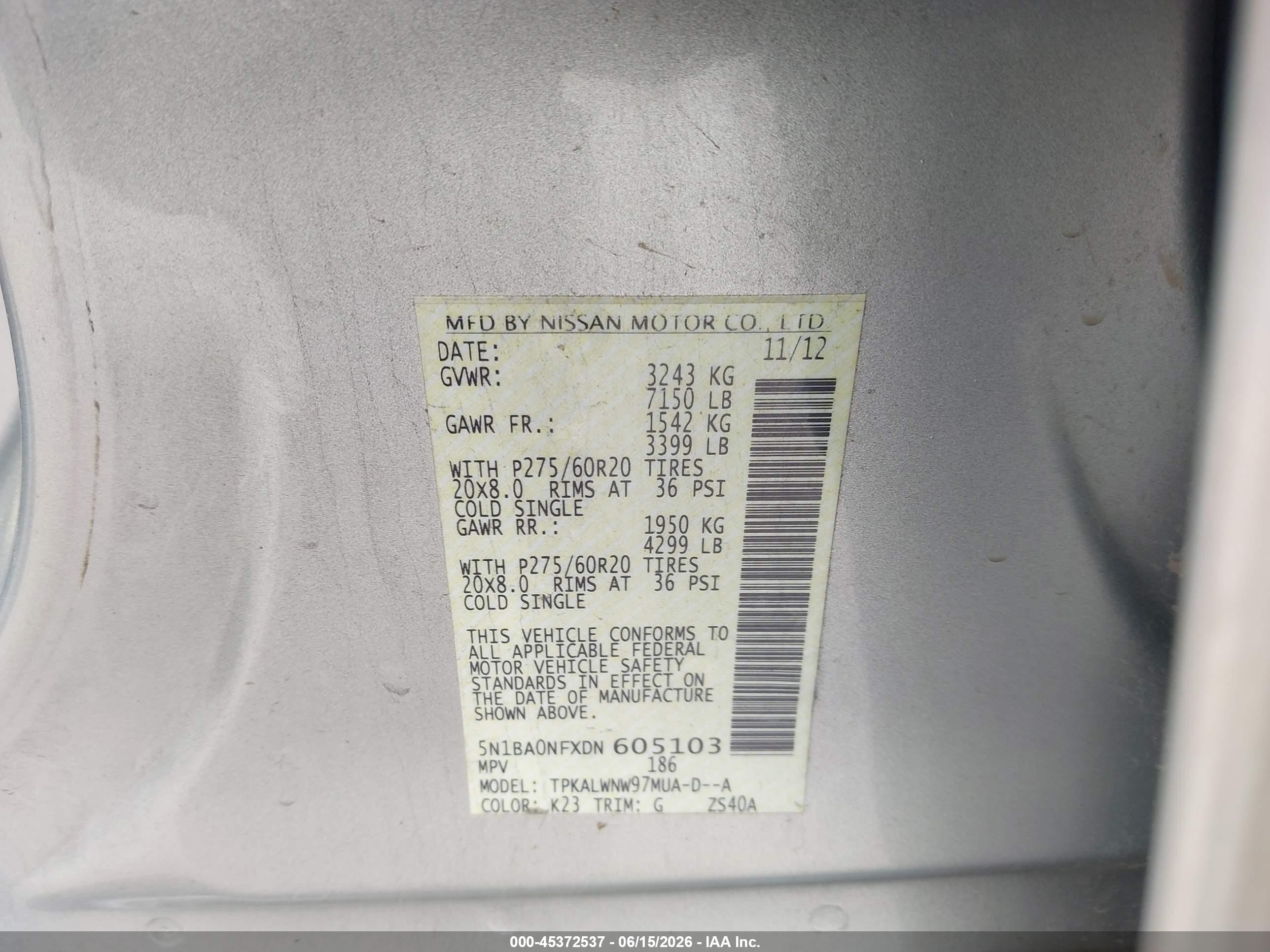 2013 Nissan Armada Platinum Серебряный vin: 5N1BA0NFXDN605103